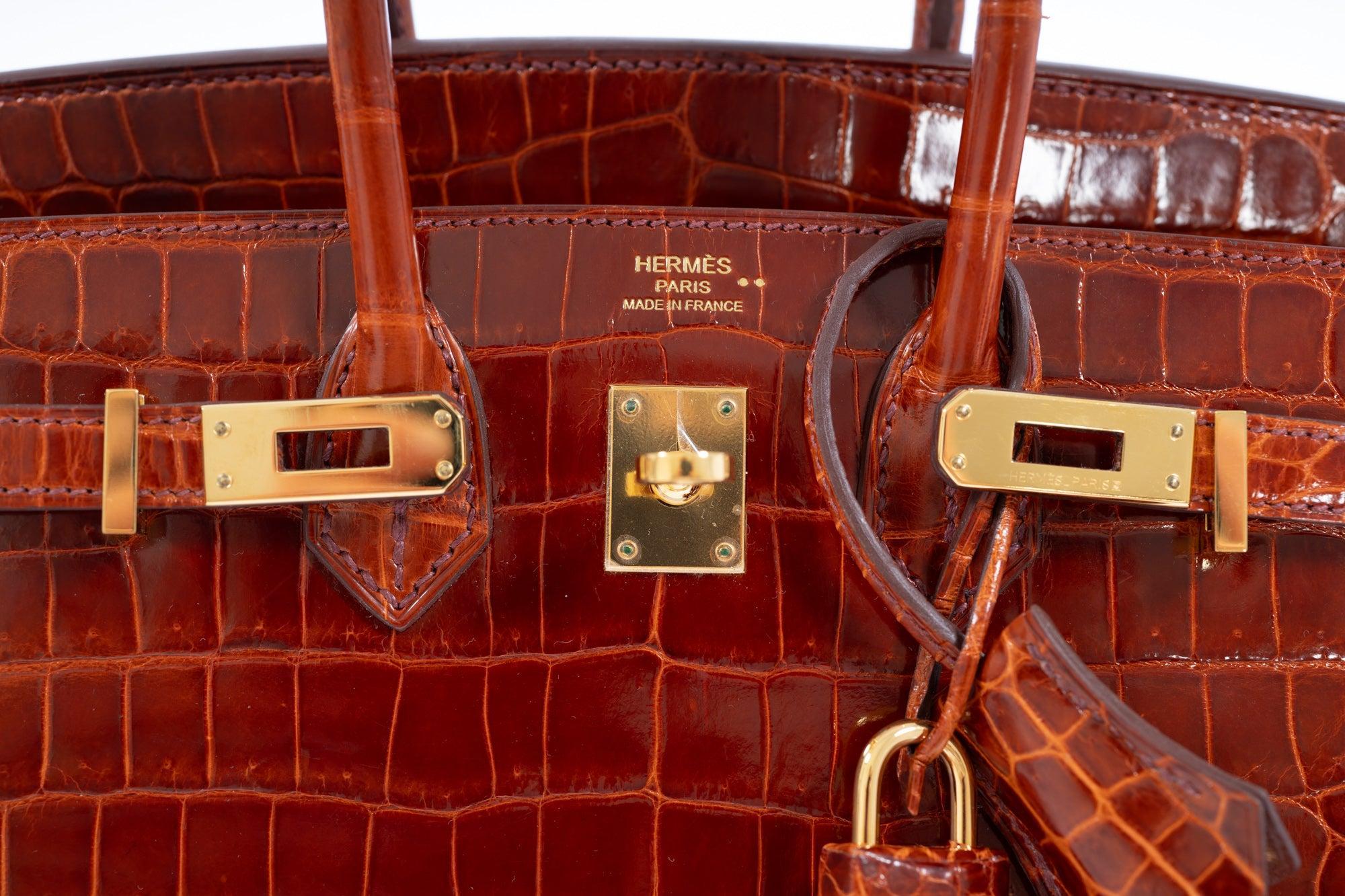 Hermès Birkin 25 Étrusque Shiny Niloticus Crocodile Gold Hardware