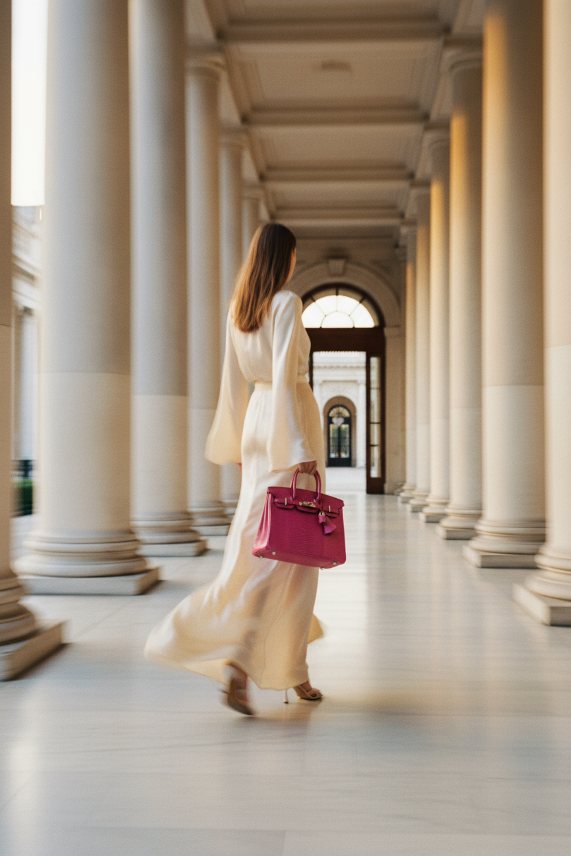 Hermès Birkin 25 Fuchsia Lizard Palladium Hardware