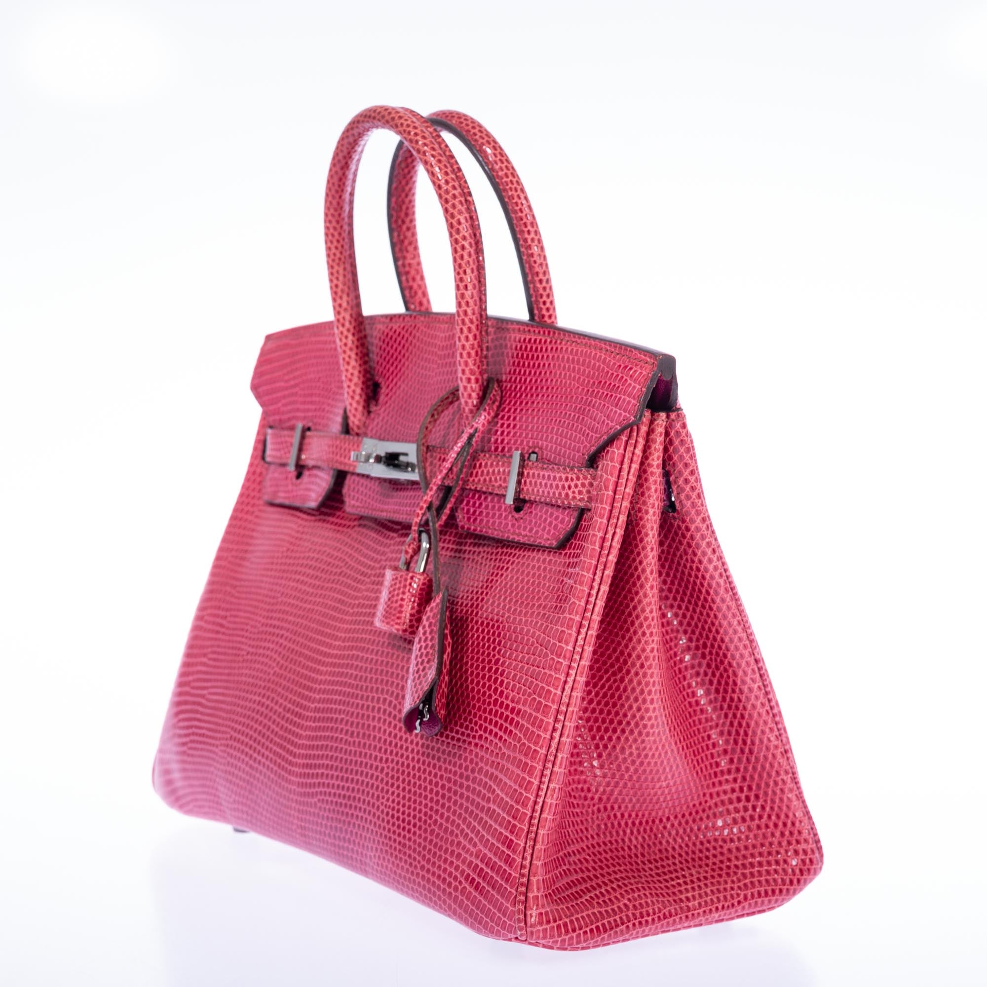 Hermès Birkin 25 Fuchsia Lizard Palladium Hardware
