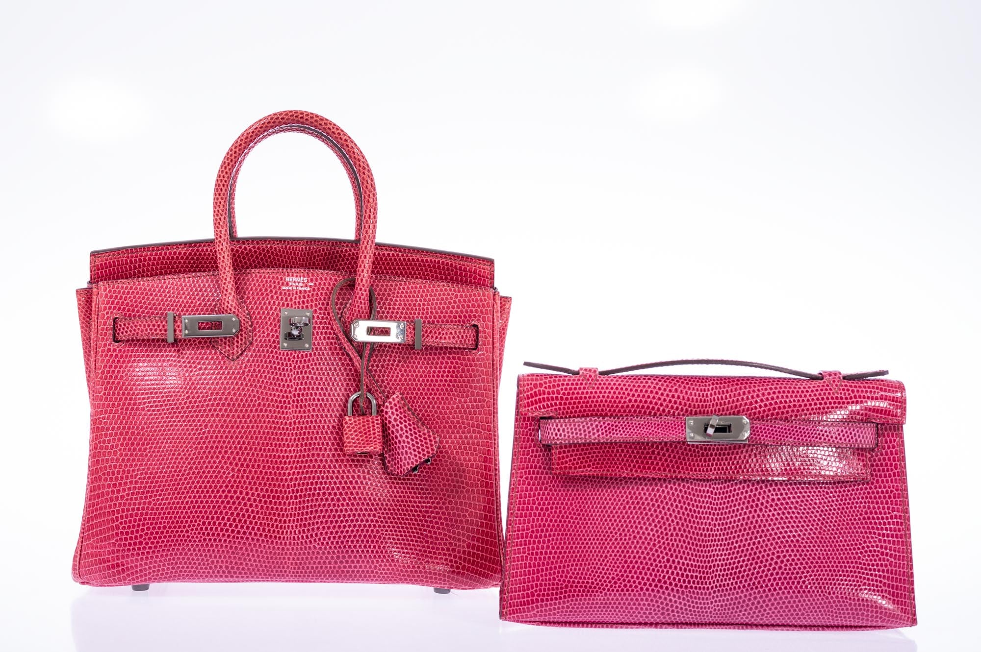 Hermès Birkin 25 Fuchsia Lizard Palladium Hardware