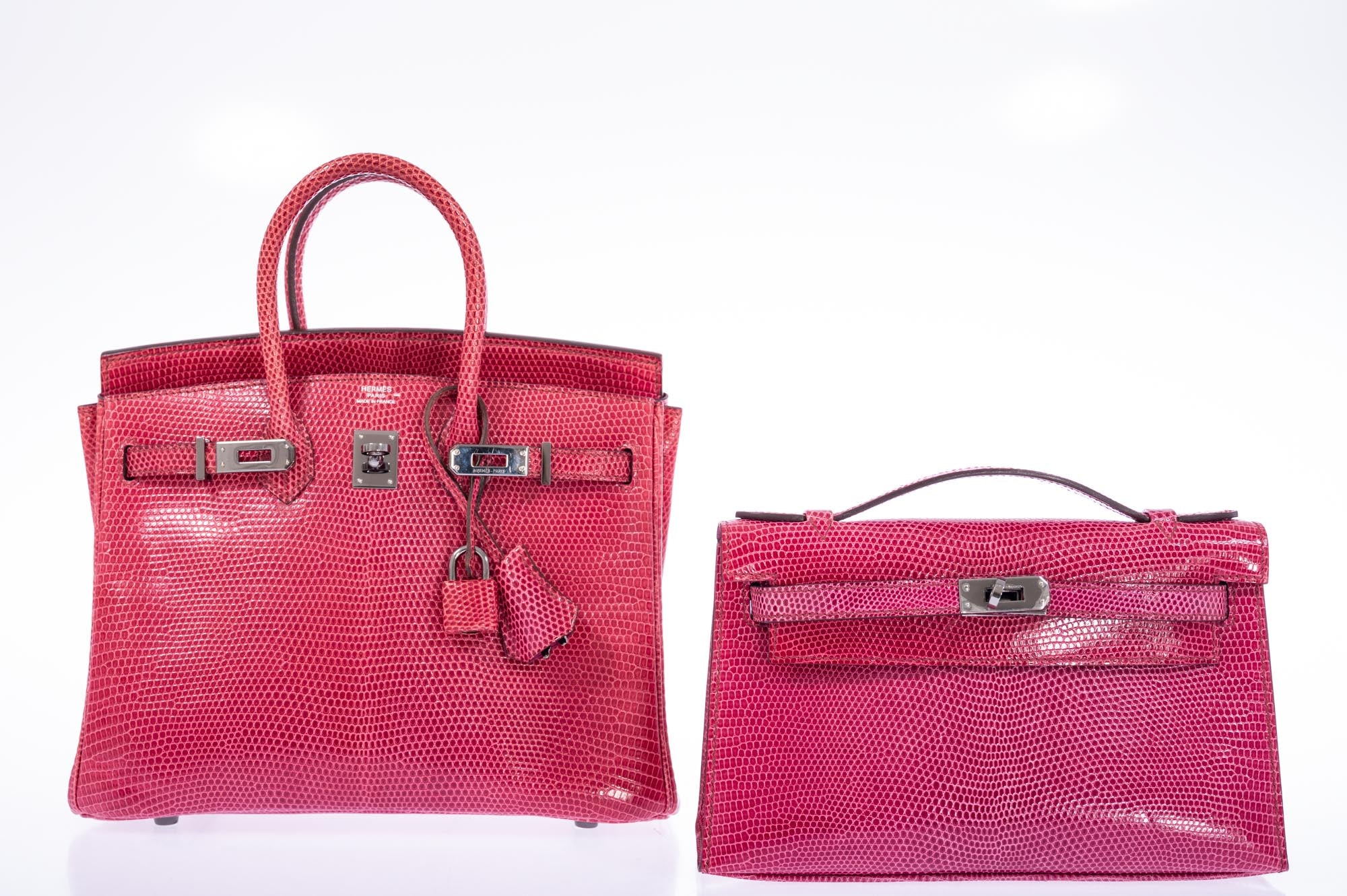 Hermès Birkin 25 Fuchsia Lizard Palladium Hardware