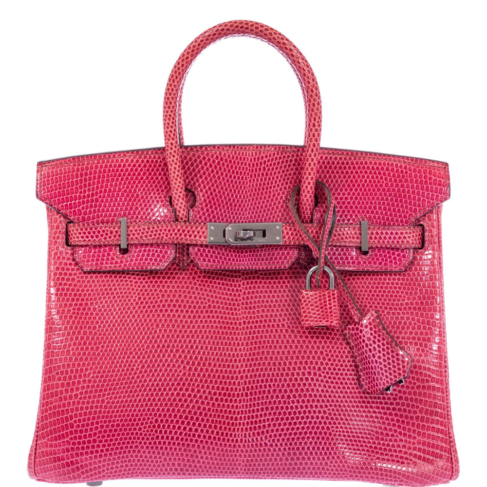 Hermès Birkin 25 Fuchsia Lizard Palladium Hardware