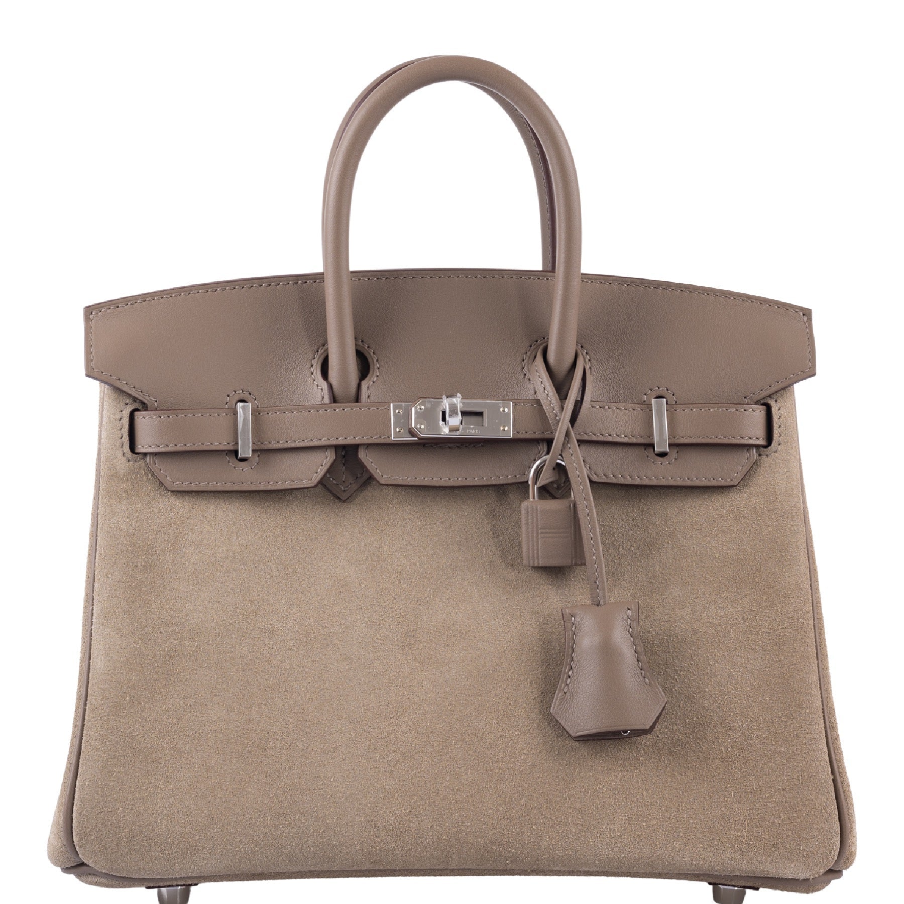 Hermès Birkin 25 Gris Caillou & Etoupe Grizzly Palladium