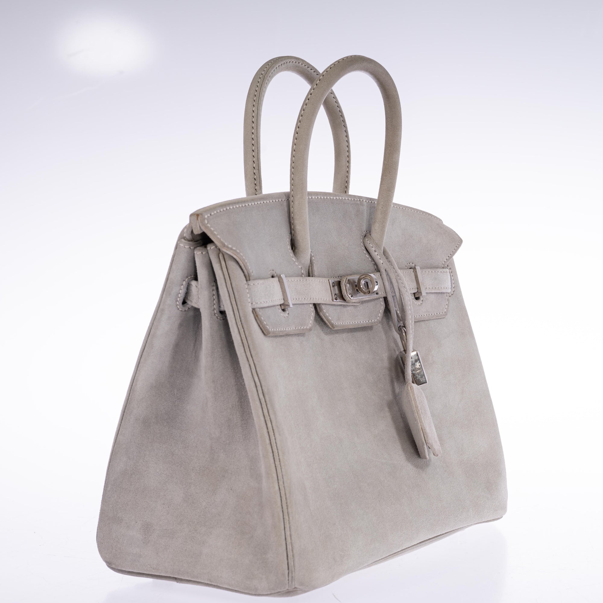 Hermès Birkin 25 Gris Doblis Suede with Palladium Hardware