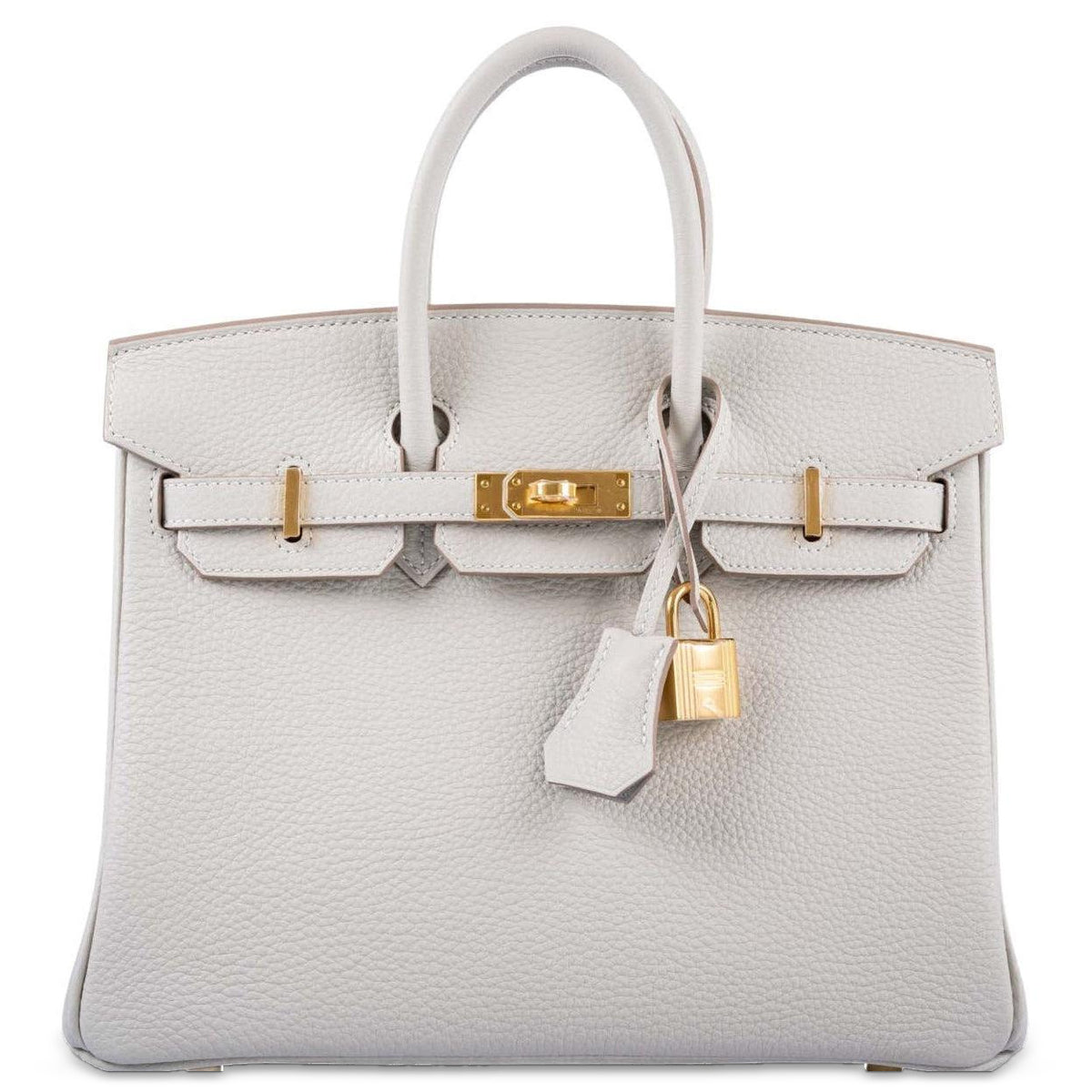 Hermès Birkin 25 Gris Perle Togo Gold Hardware, front view