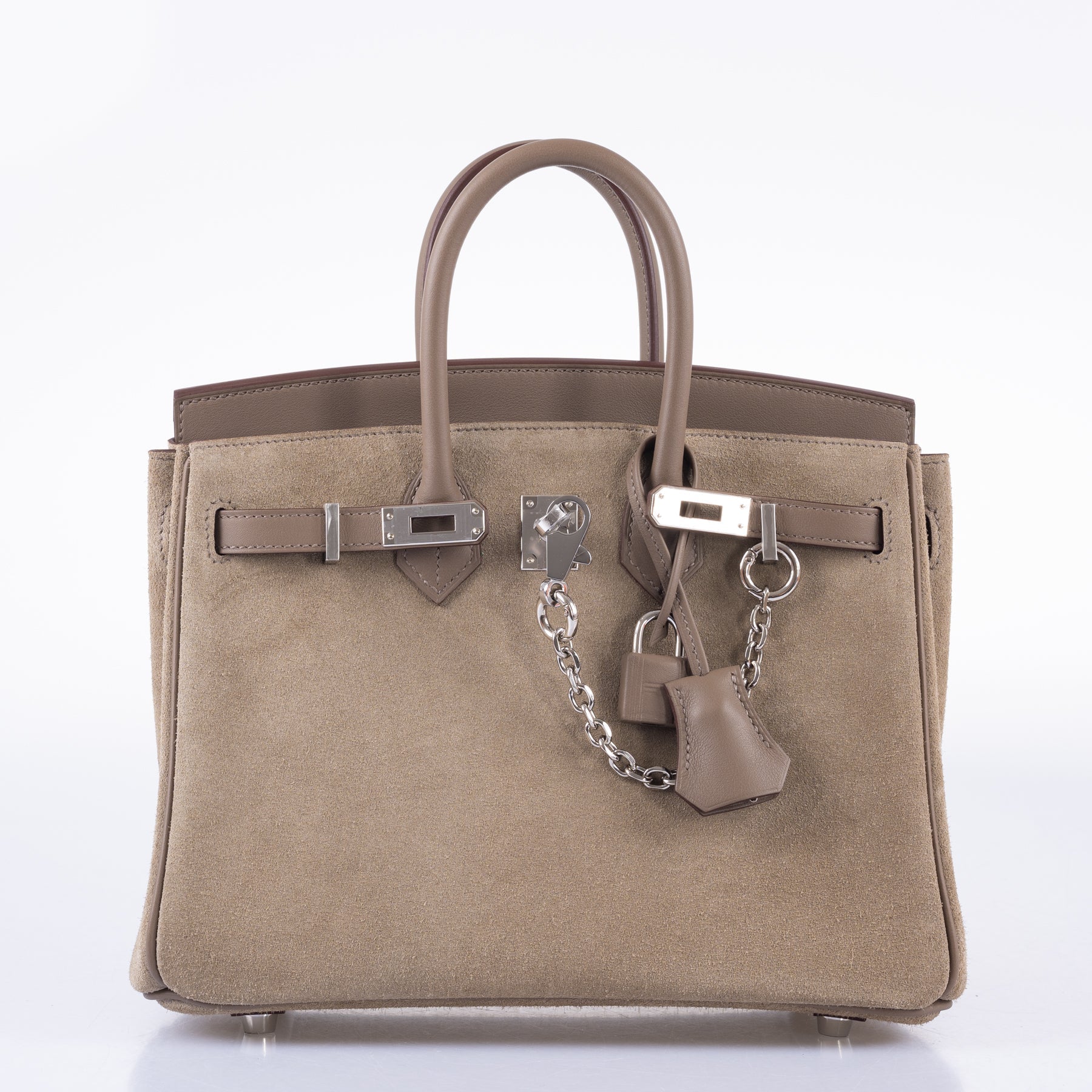 Hermès Birkin 25 Grizzly Gris Caillou Etoupe Veau Doblis Swift Palladium Hardware