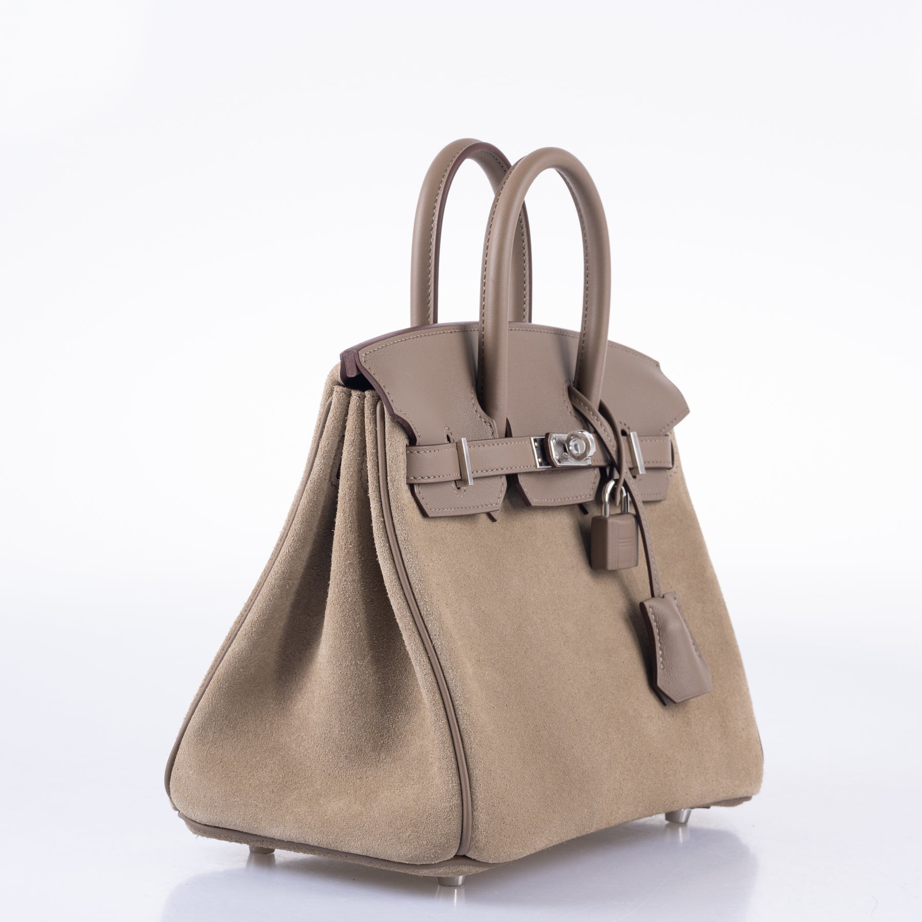 Hermès Birkin 25 Grizzly Gris Caillou/Étoupe Veau Doblis & Swift Palladium Hardware