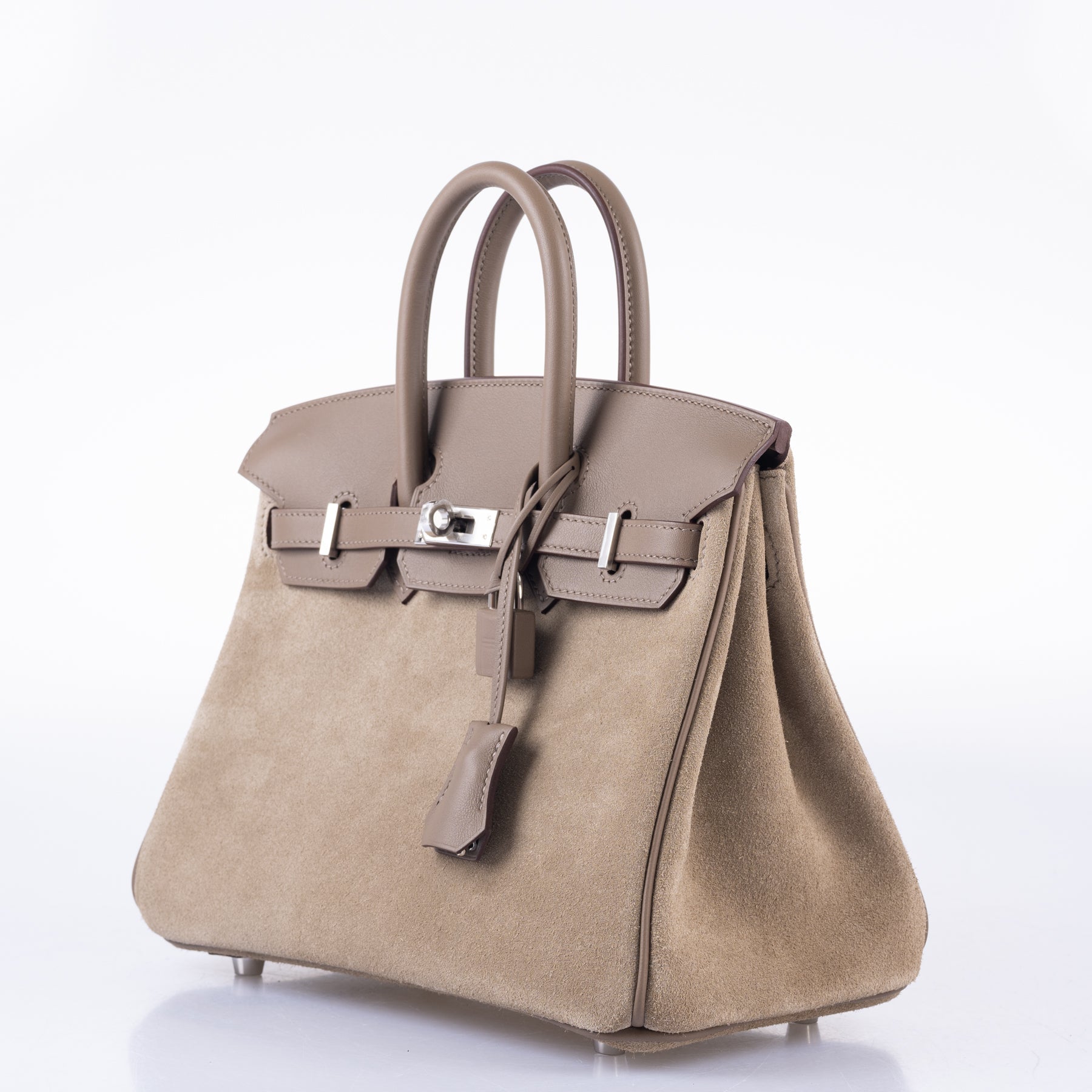 Hermès Birkin 25 Grizzly Gris Caillou/Étoupe Veau Doblis & Swift Palladium Hardware