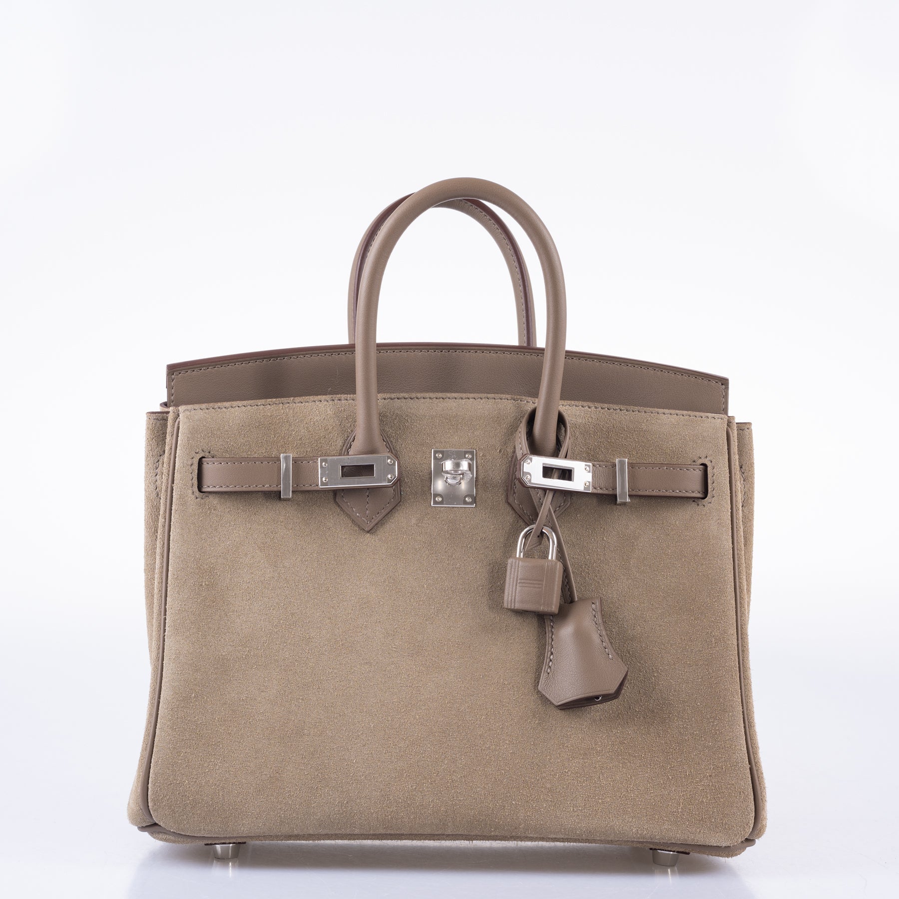 Hermès Birkin 25 Grizzly Gris Caillou/Étoupe Veau Doblis & Swift Palladium Hardware