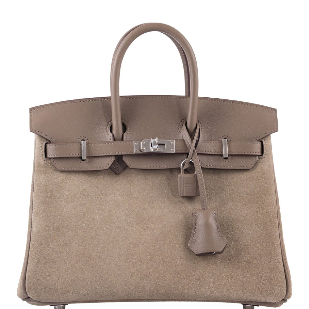 Hermès Birkin 25 Grizzly Gris Caillou/Étoupe Veau Doblis & Swift Palladium Hardware