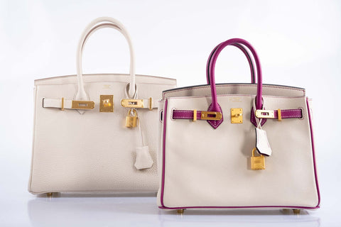 Hermès Birkin 25 HSS Rose Pourpre and Craie Epsom with Brushed Gold Hardware
