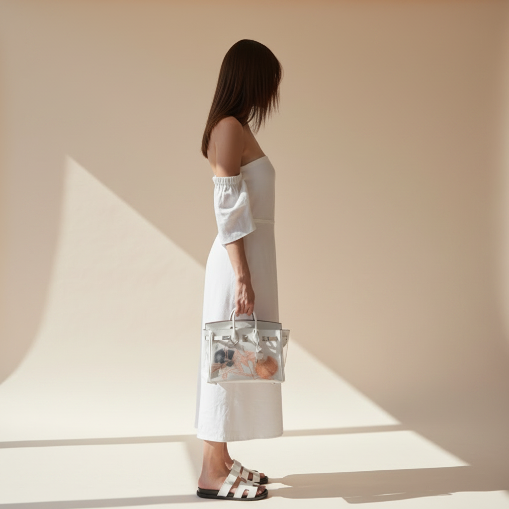 Hermès Birkin 25 In and Out Blanc Swift with Palladium Hardware