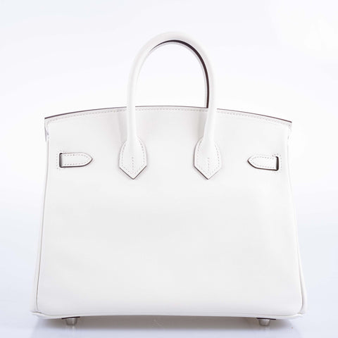 Hermès Birkin 25 In and Out Blanc Swift with Palladium Hardware