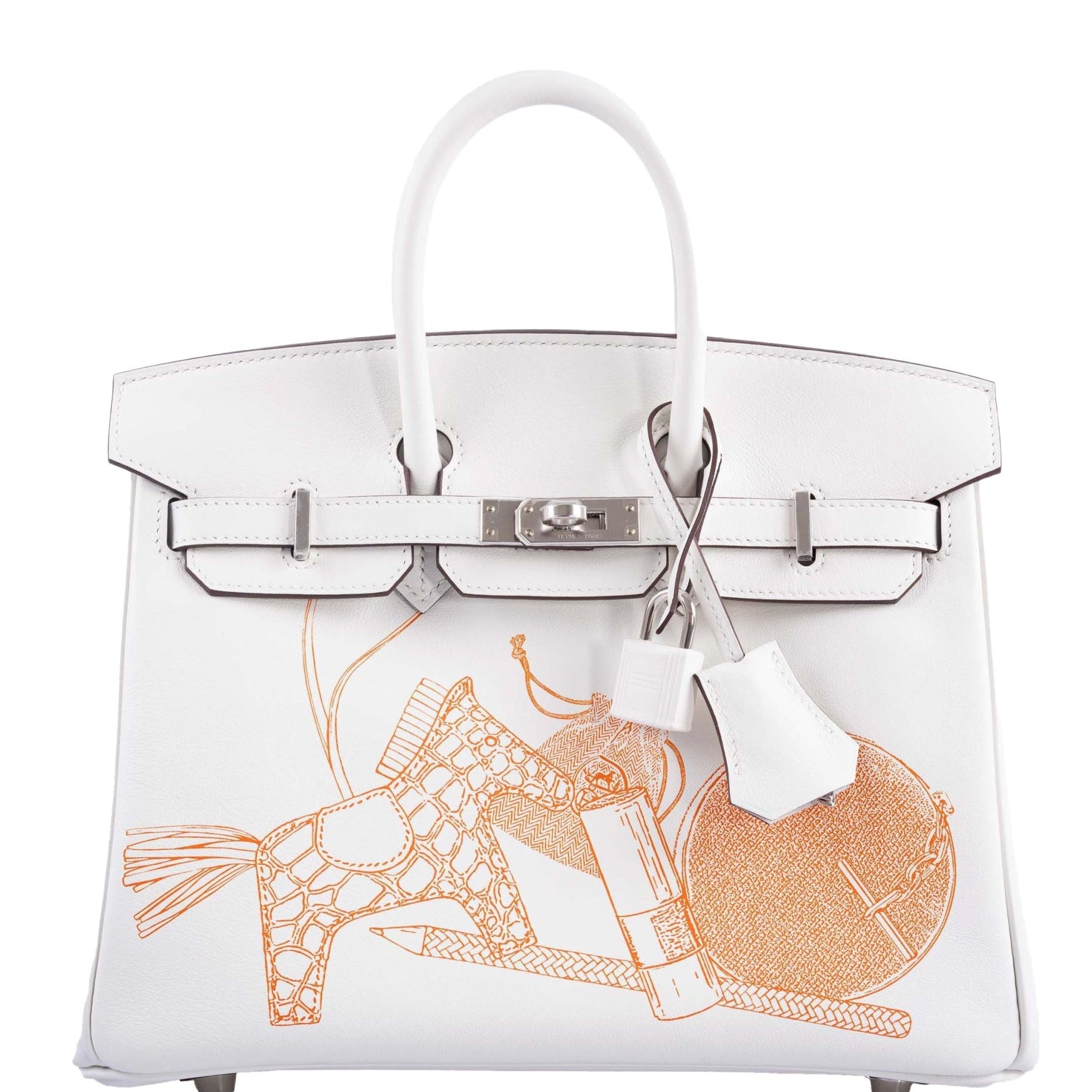 Hermès Birkin 25 In and Out Blanc Swift with Palladium Hardware