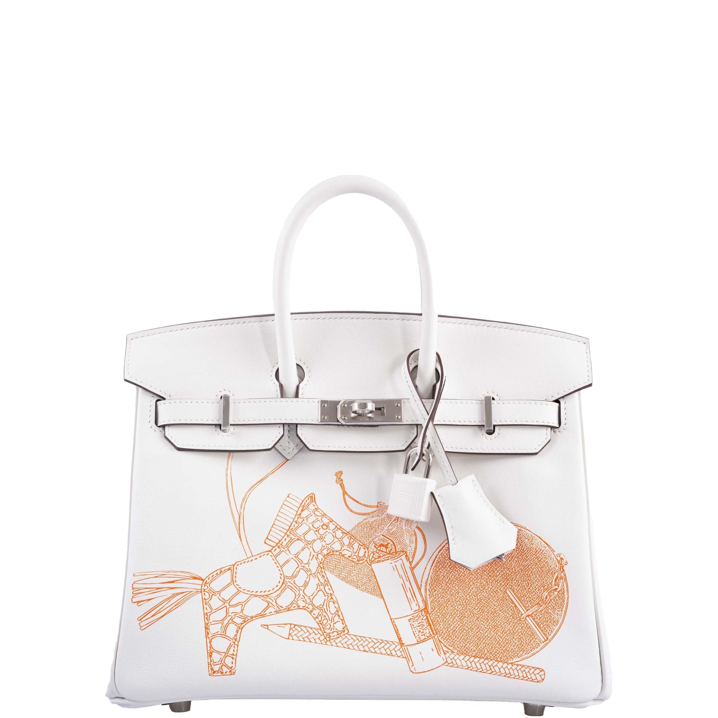 Hermès Birkin 25 In and Out Blanc Swift with Palladium Hardware