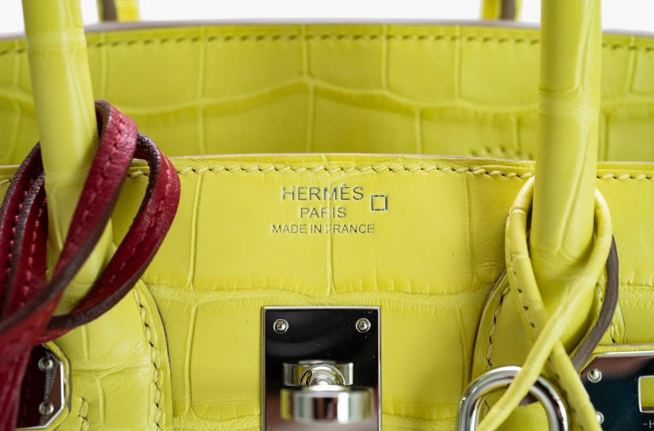 Hermès Birkin 25 Lime Matte Alligator Palladium Hardware