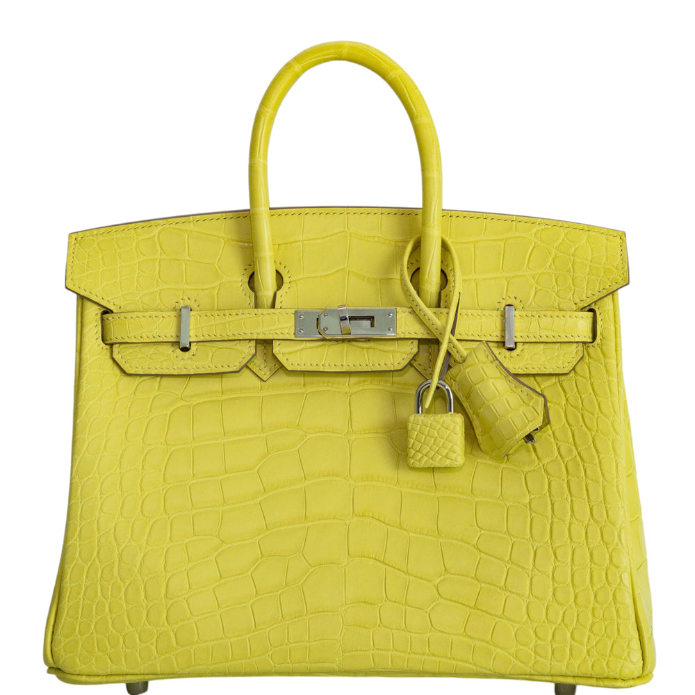 Hermès Birkin 25 Lime Matte Alligator Palladium Hardware