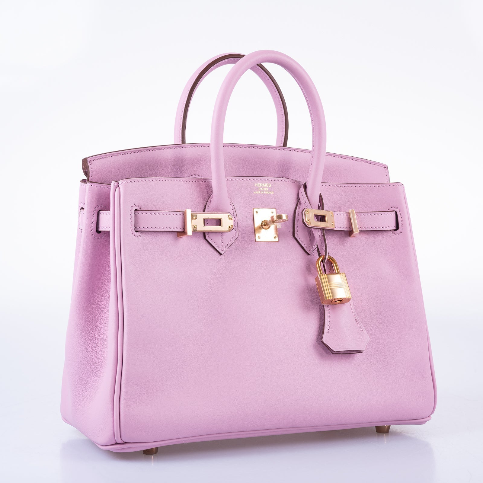 Hermès Birkin 25 Mauve Sylvestre Swift Rose Gold Hardware