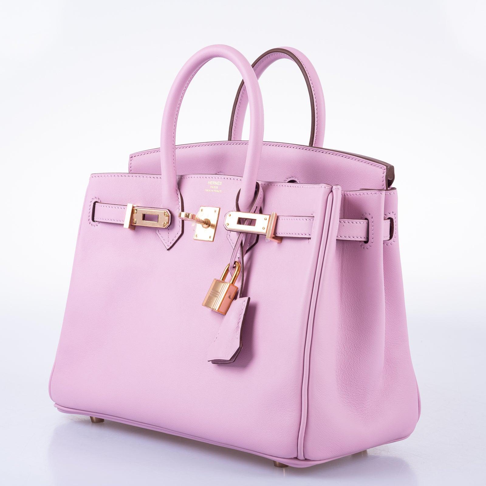 Hermès Birkin 25 Mauve Sylvestre Swift Rose Gold Hardware