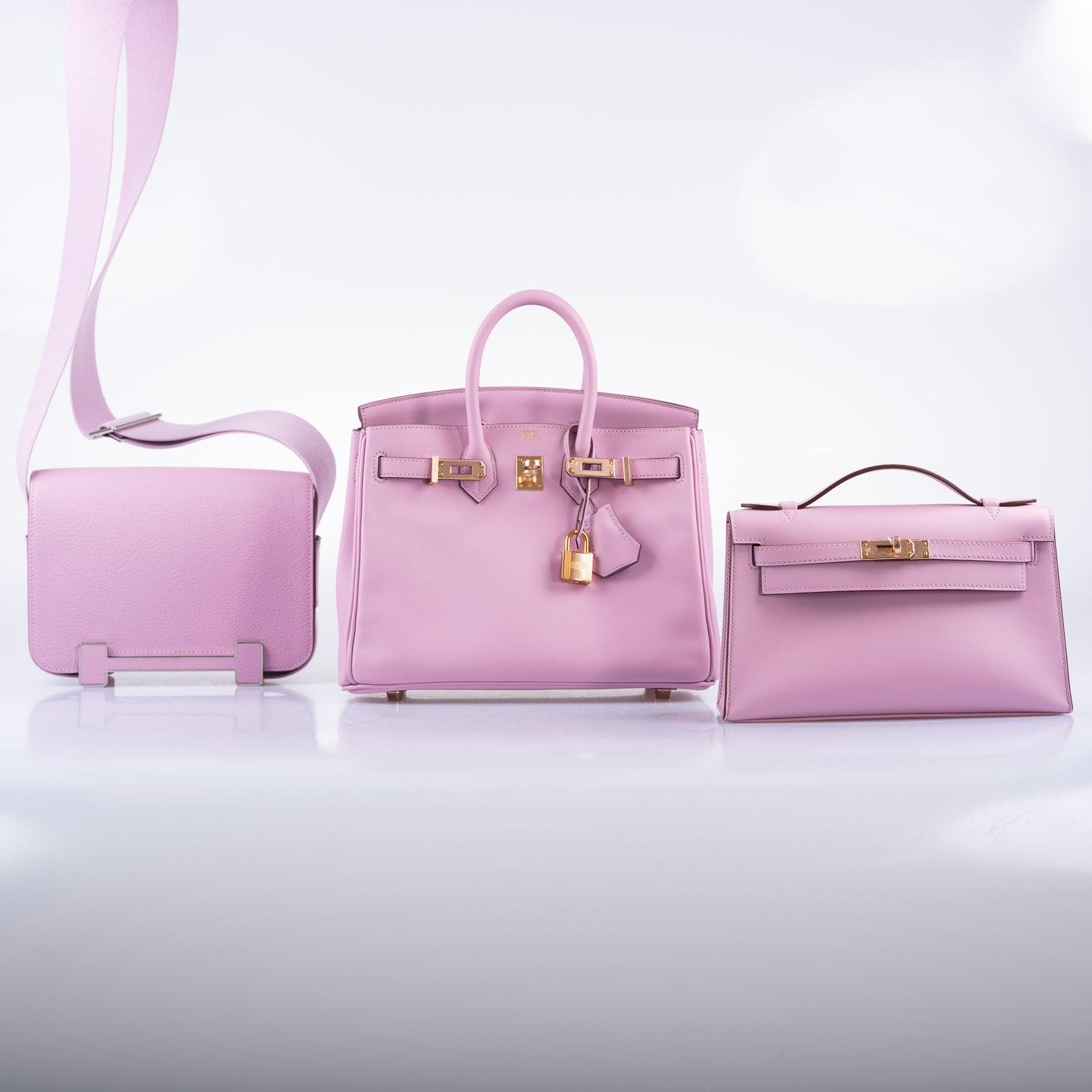 Hermès Birkin 25 Mauve Sylvestre Swift Rose Gold Hardware