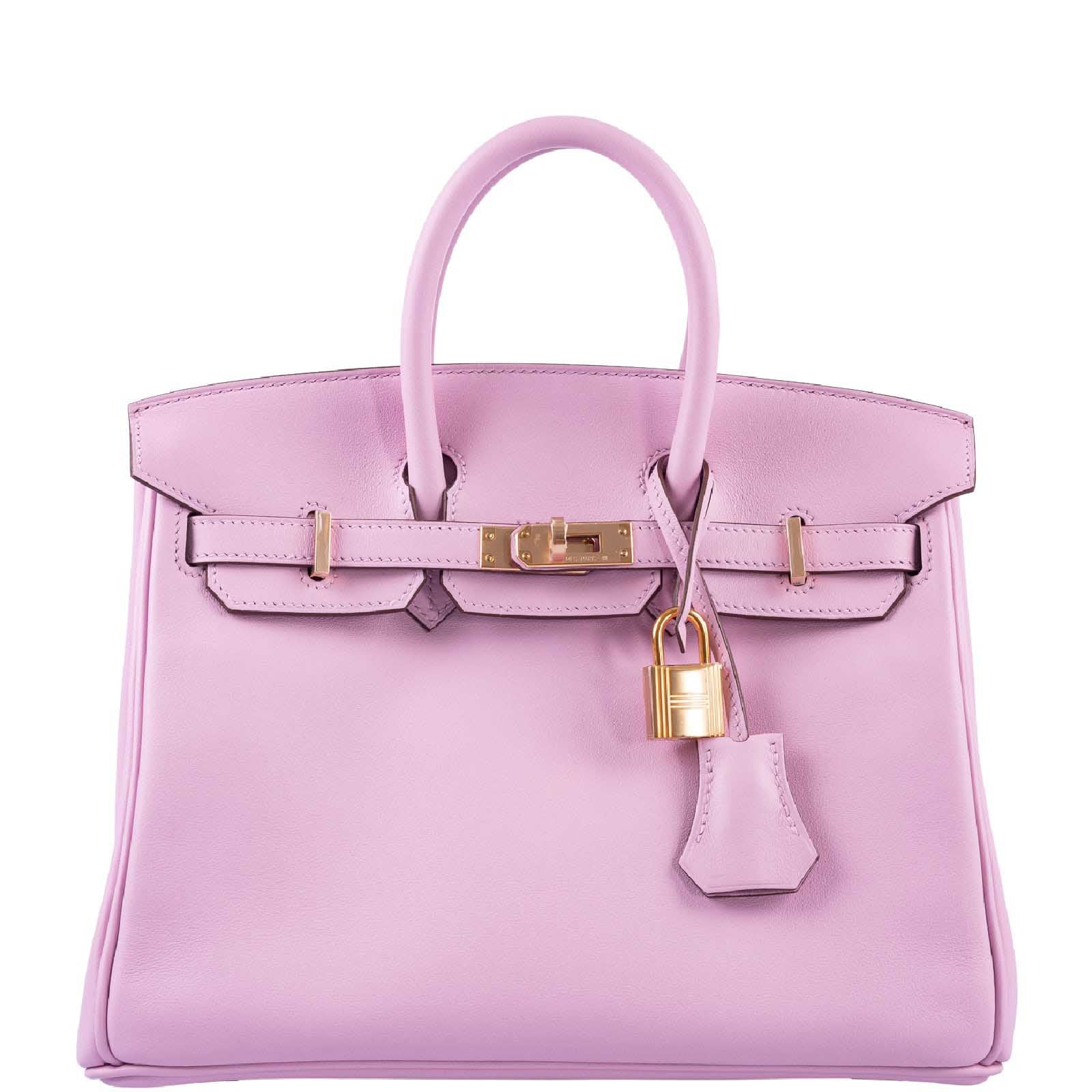 Hermès Birkin 25 Mauve Sylvestre Swift Rose Gold Hardware