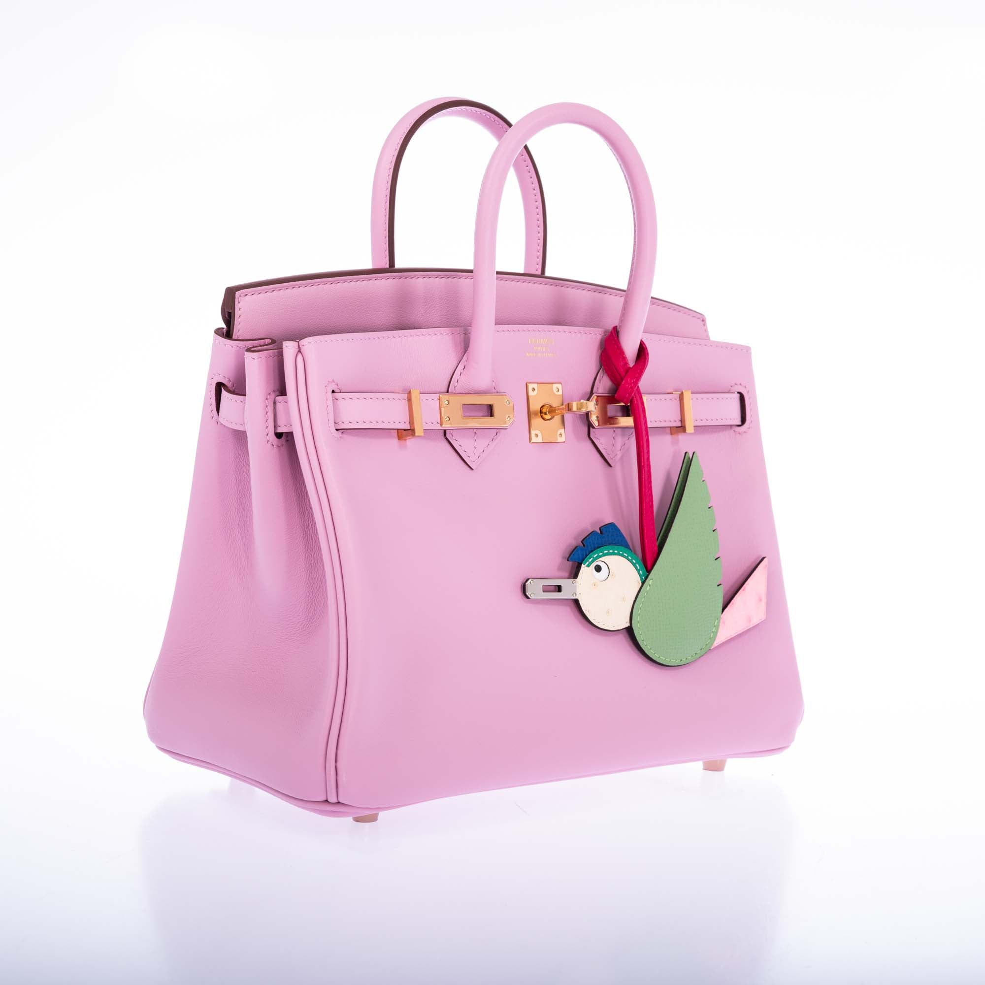 Hermès Birkin 25 Mauve Sylvestre Swift Rose Gold Hardware