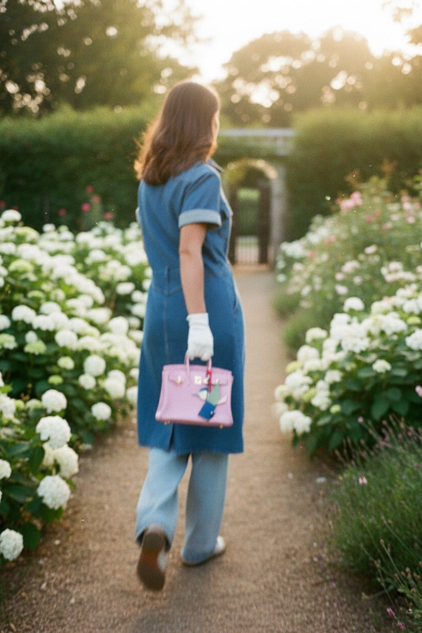 Hermès Birkin 25 Mauve Sylvestre Swift Rose Gold Hardware