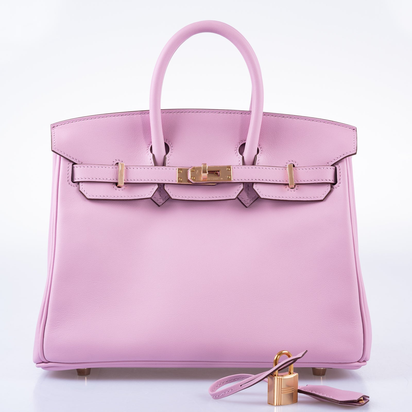 Hermès Birkin 25 Mauve Sylvestre Swift Rose Gold Hardware