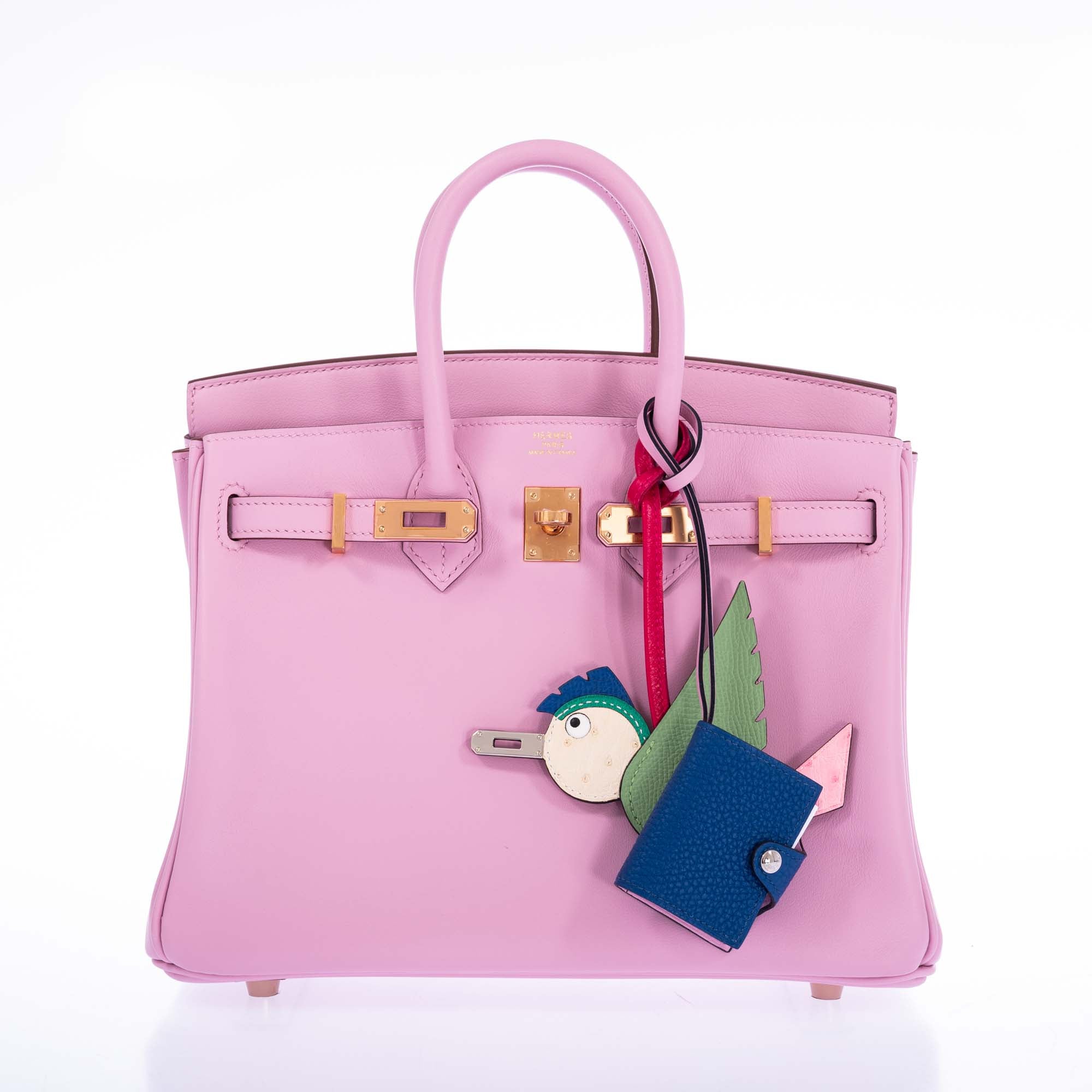 Hermès Birkin 25 Mauve Sylvestre Swift Rose Gold Hardware