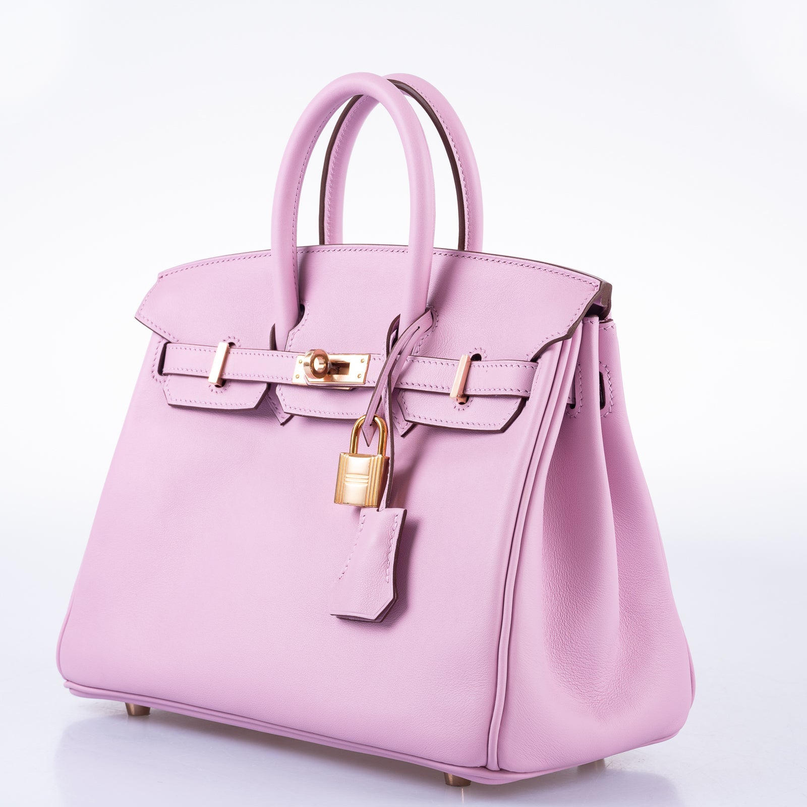 Hermès Birkin 25 Mauve Sylvestre Swift Rose Gold Hardware