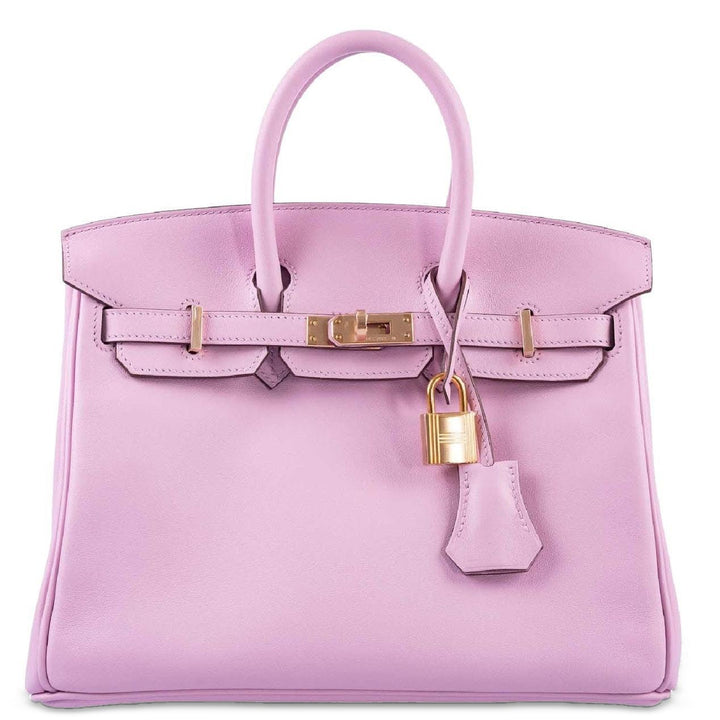 Hermès Birkin 25 Mauve Sylvestre Swift Rose Gold Hardware