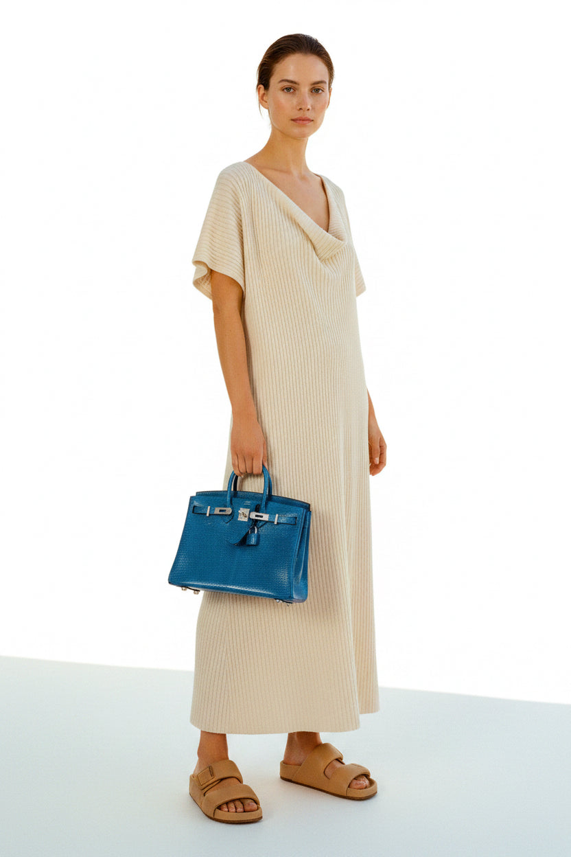 Hermès Birkin 25 Mykonos Niloticus Lizard Palladium Hardware
