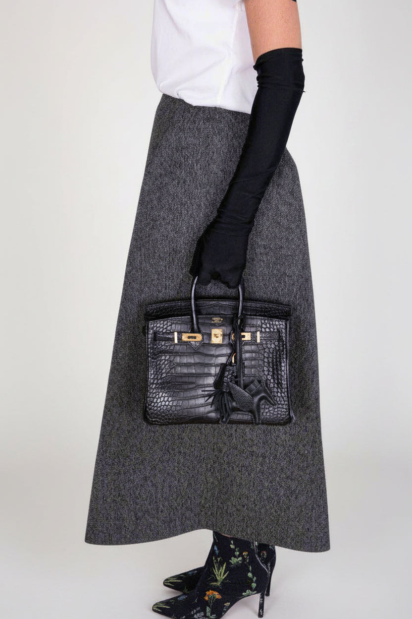 Hermès Birkin 25 Noir Matte Alligator Gold Hardware