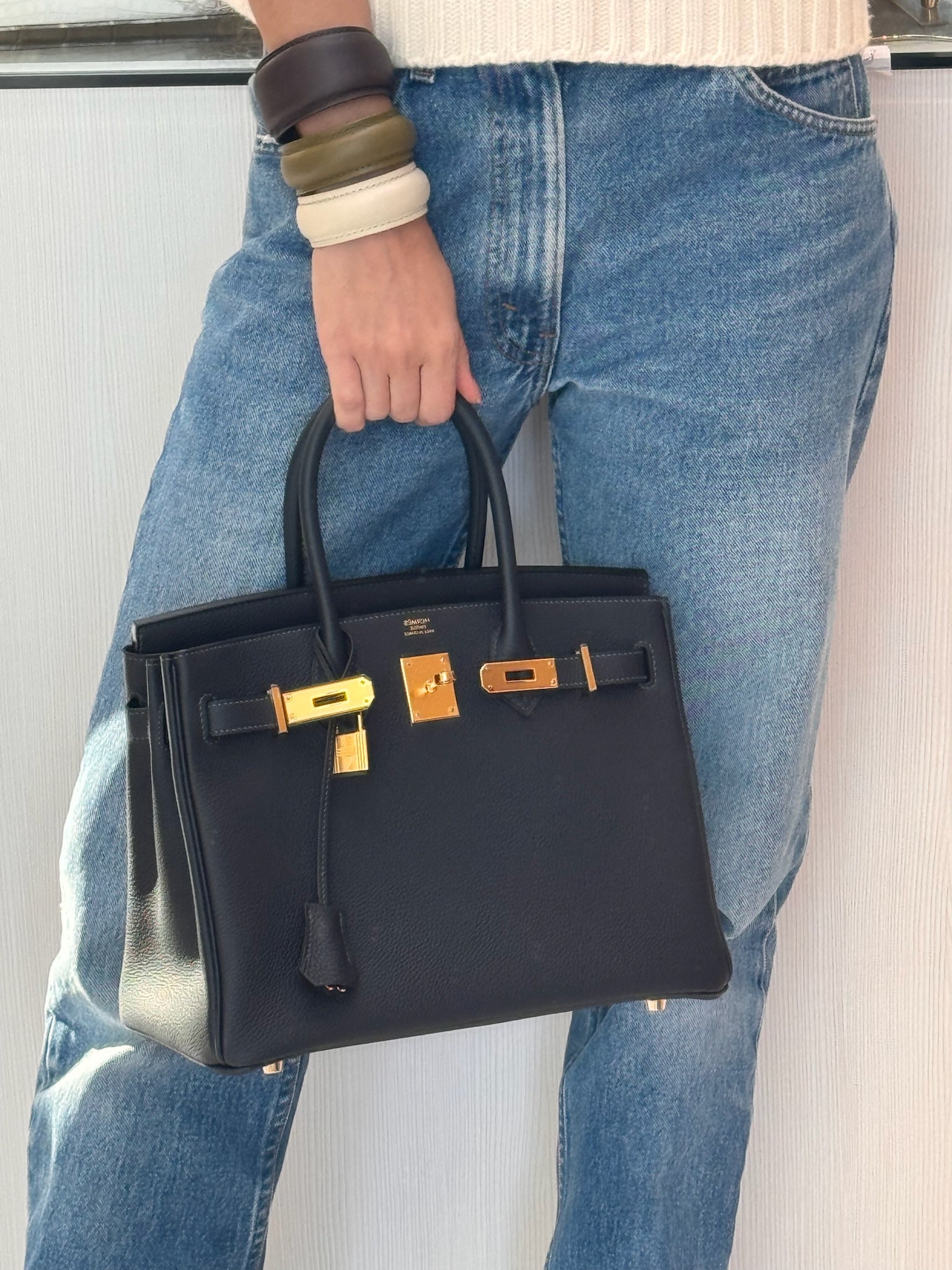 Hermès Birkin 25 Noir Togo Gold Hardware