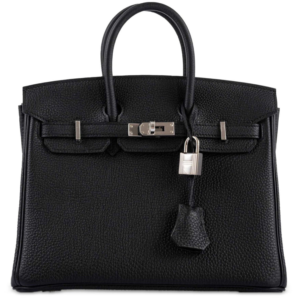 Hermès Birkin 25 Noir Togo Palladium Hardware, front view