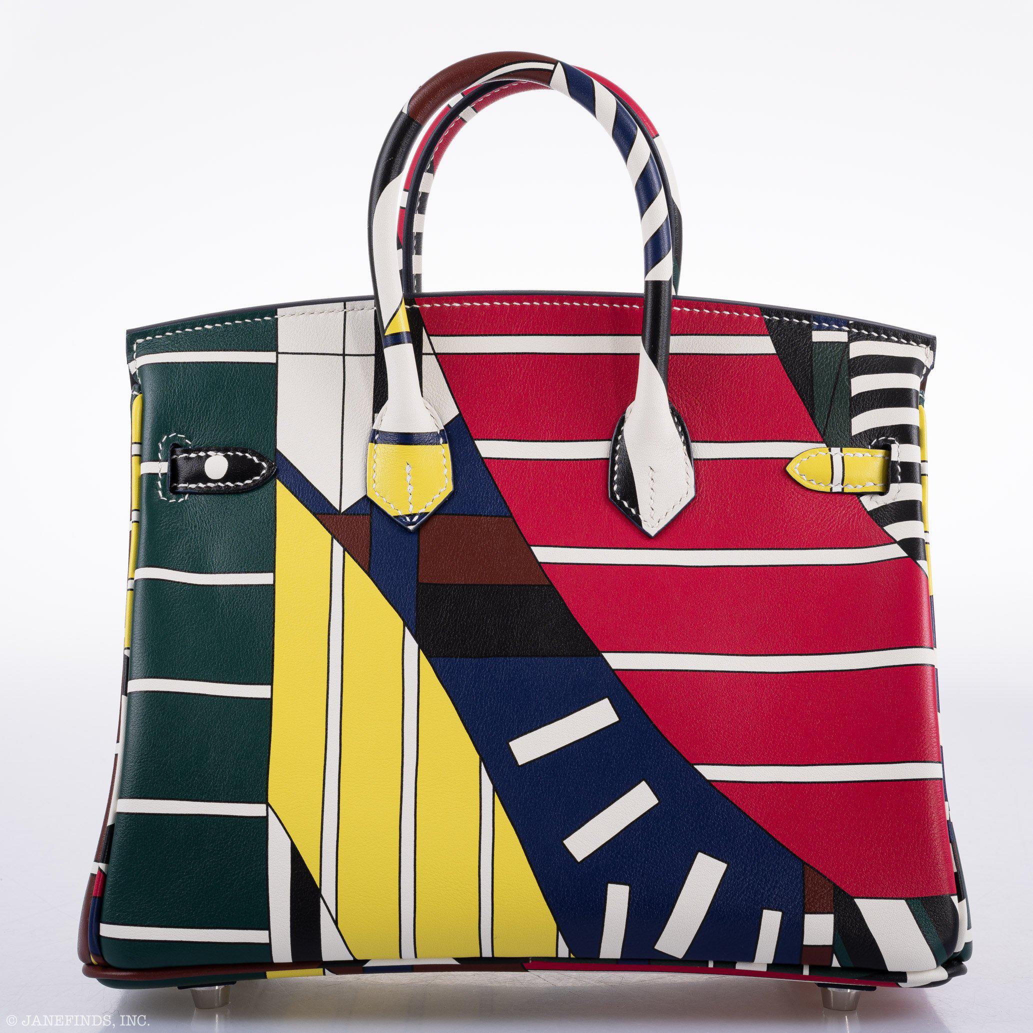 Hermès Birkin 25 "One Two Three And Away We Go!" Limited Edition By Nigel Peak Multicolor Swift Leather Palladium Hardware