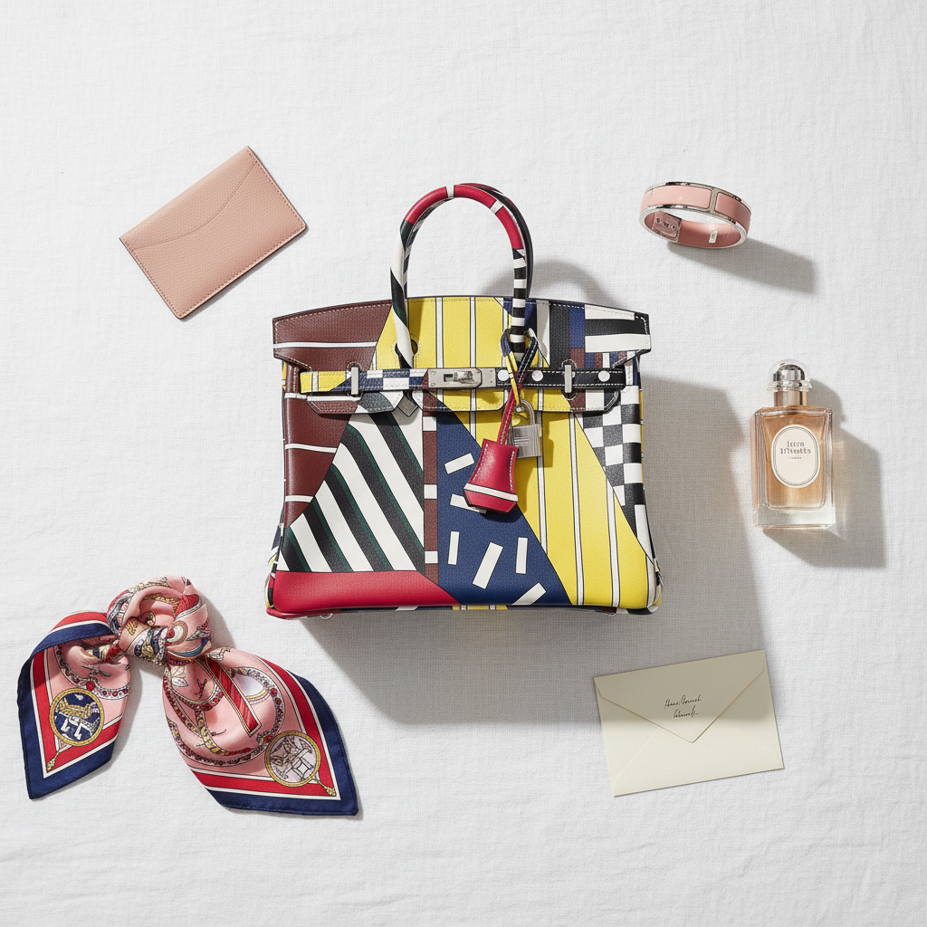 Hermès Birkin 25 "One Two Three and Away We Go" Nigel Peake Limited Edition Multicolor Swift Palladium Hardware