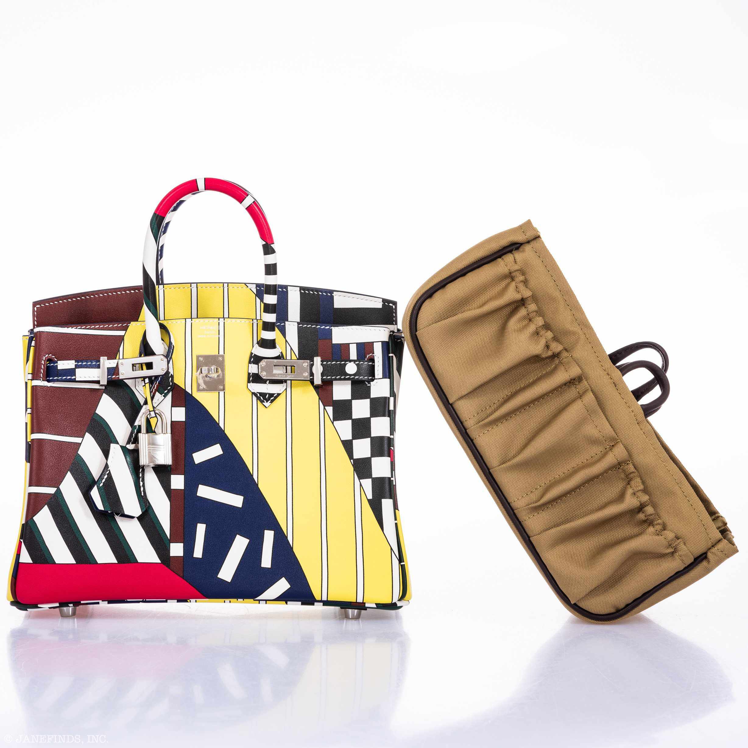 Hermès Birkin 25 "One Two Three and Away We Go" Nigel Peake Limited Edition Multicolor Swift Palladium Hardware