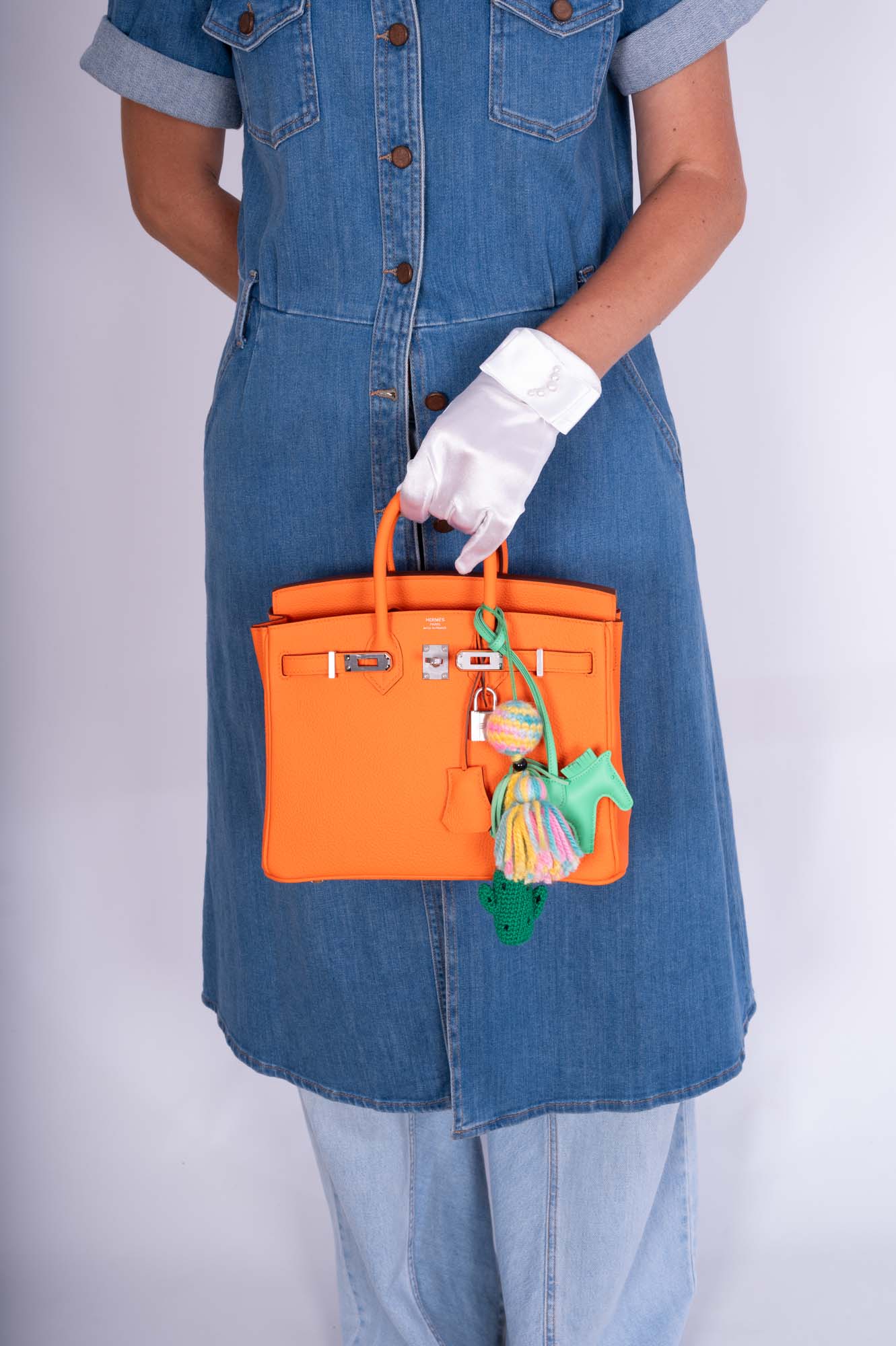 Hermès Birkin 25 Orange Minium Togo Palladium Hardware