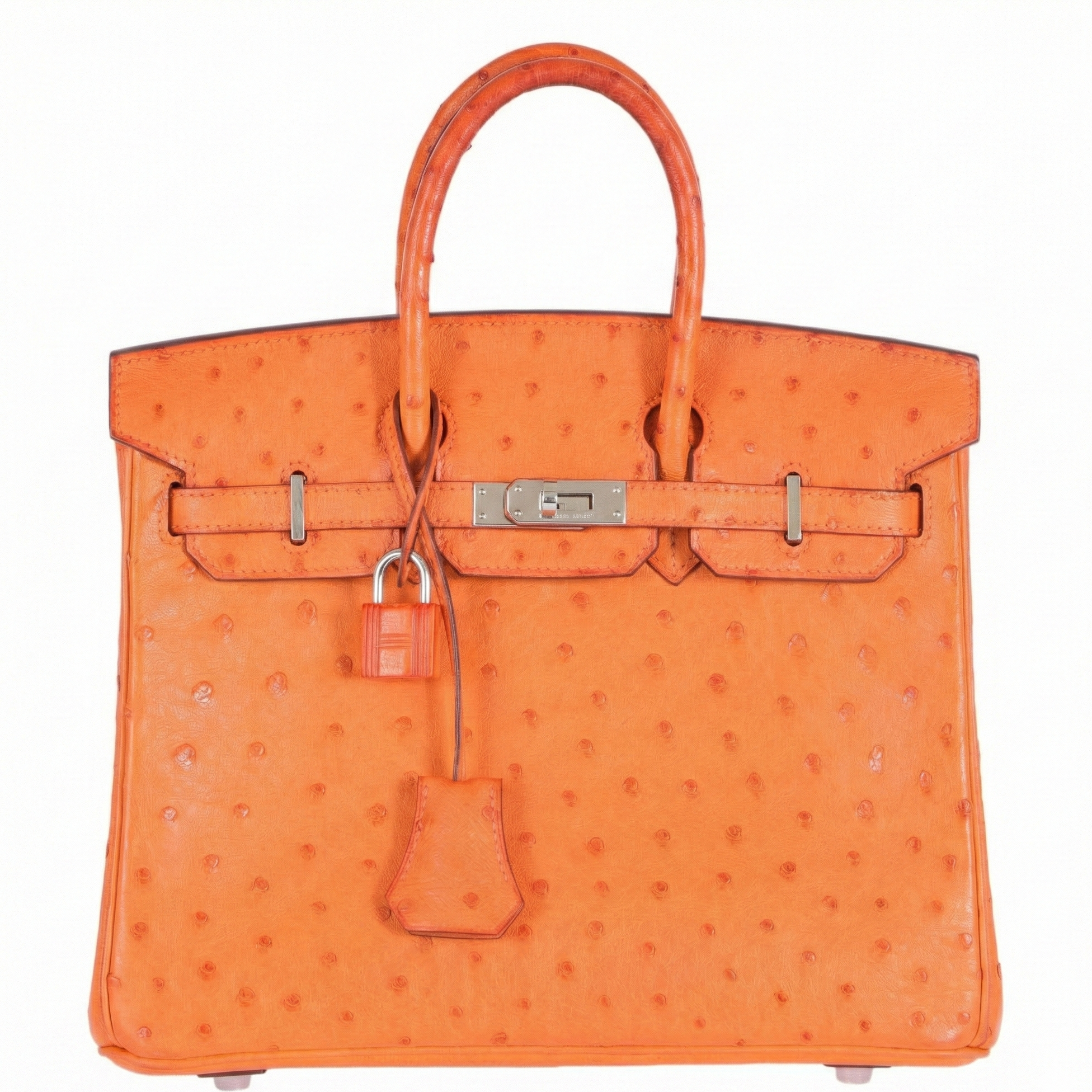 Hermès Birkin 25 Ostrich Tangerine Orange Palladium