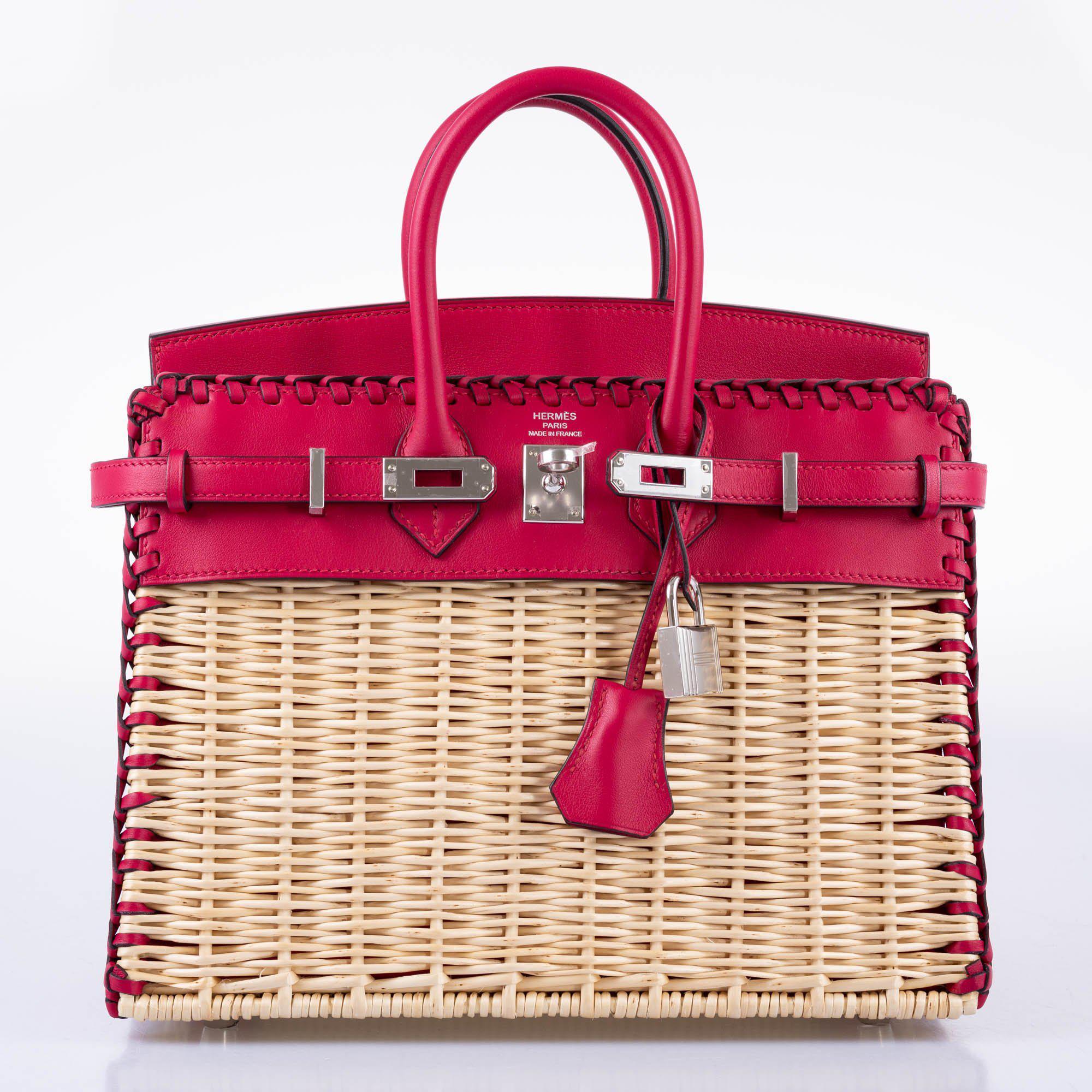 Hermès Birkin 25 Picnic Framboise Osier Wicker Swift Palladium Hardware