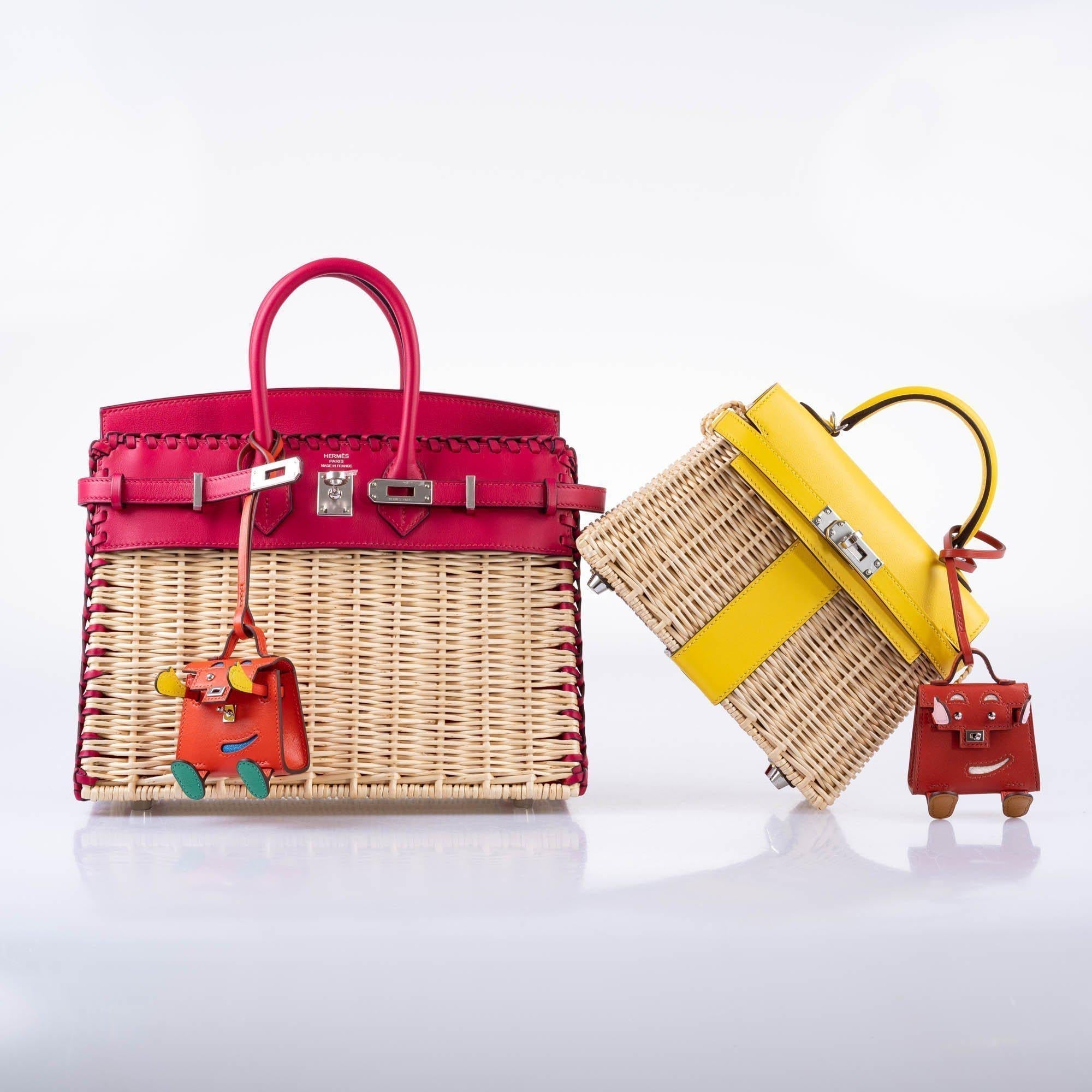 Hermès Birkin 25 Picnic Framboise Osier Wicker Swift Palladium