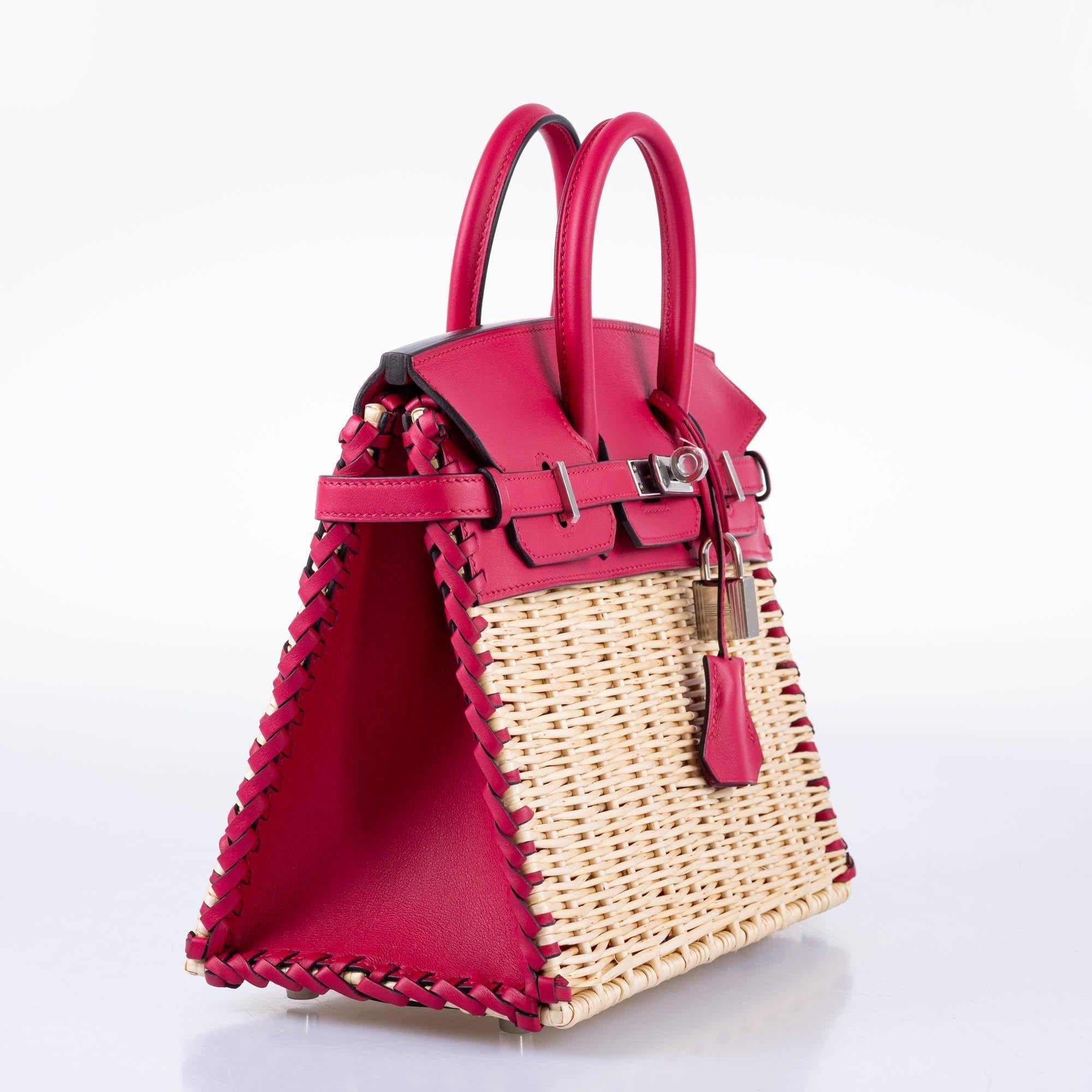Hermès Birkin 25 Picnic Framboise Osier Wicker Swift Palladium Hardware