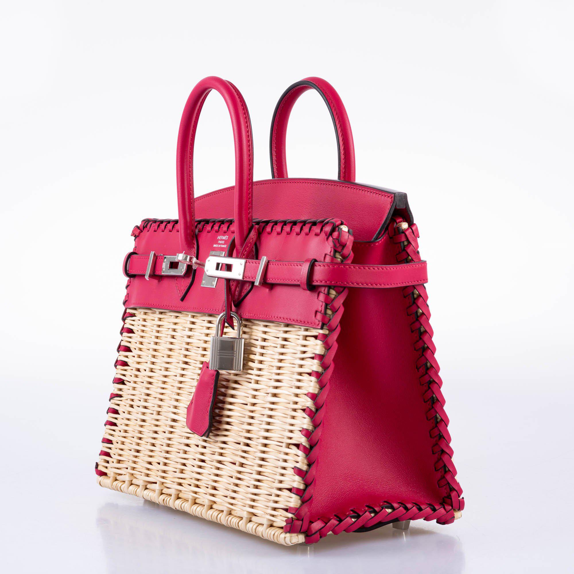 Hermès Birkin 25 Picnic Framboise Osier Wicker Swift Palladium Hardware