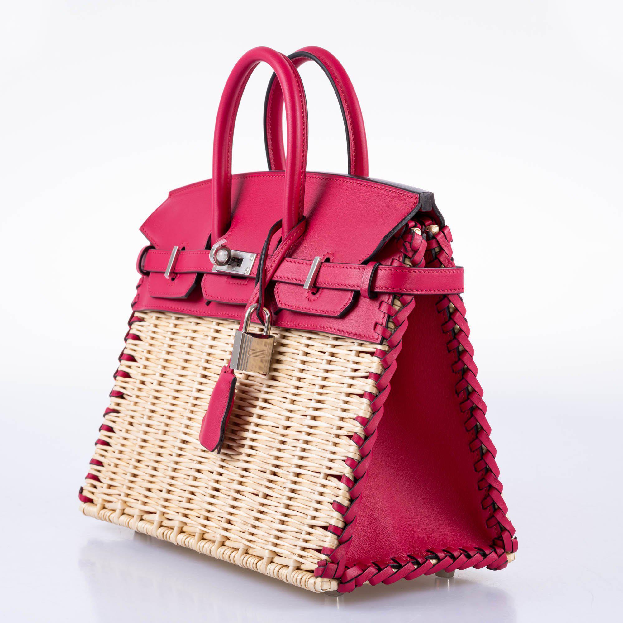 Hermès Birkin 25 Picnic Framboise Osier Wicker Swift Palladium Hardware