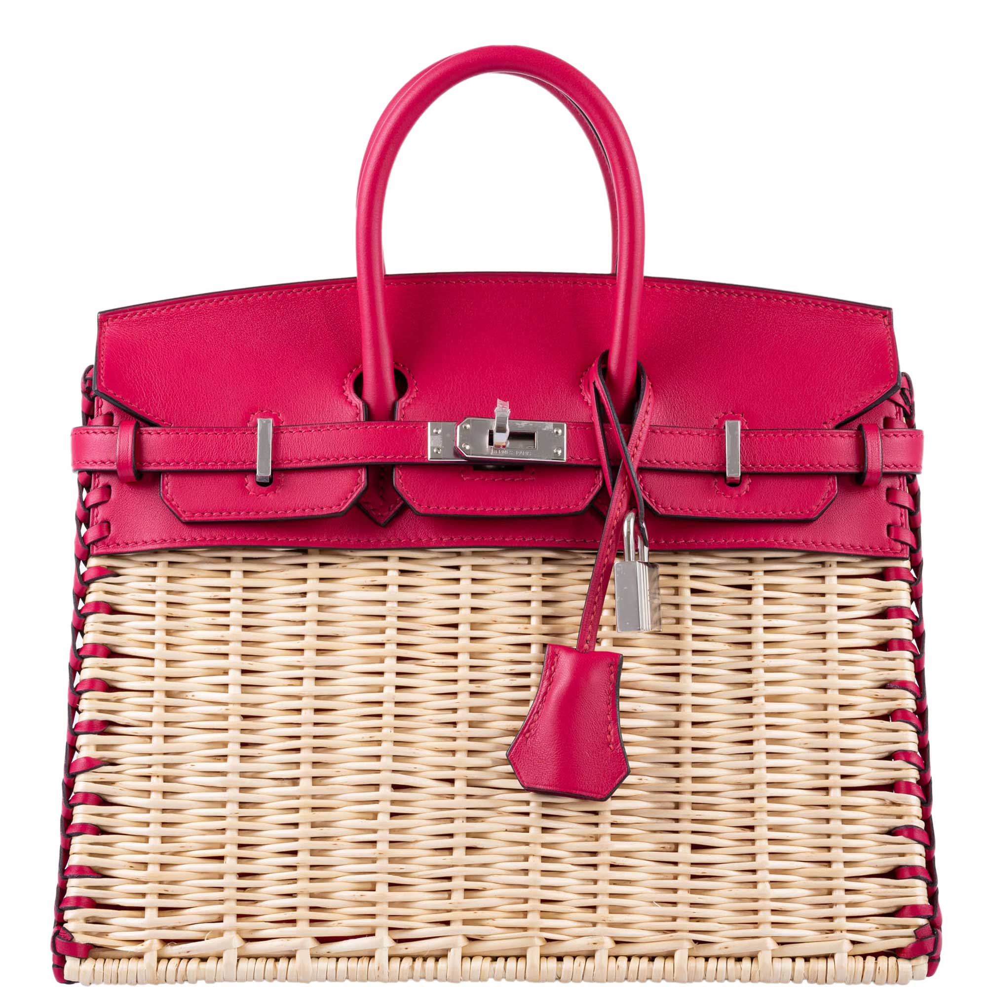 Hermès Birkin 25 Picnic Framboise Osier Wicker Swift Palladium Hardware