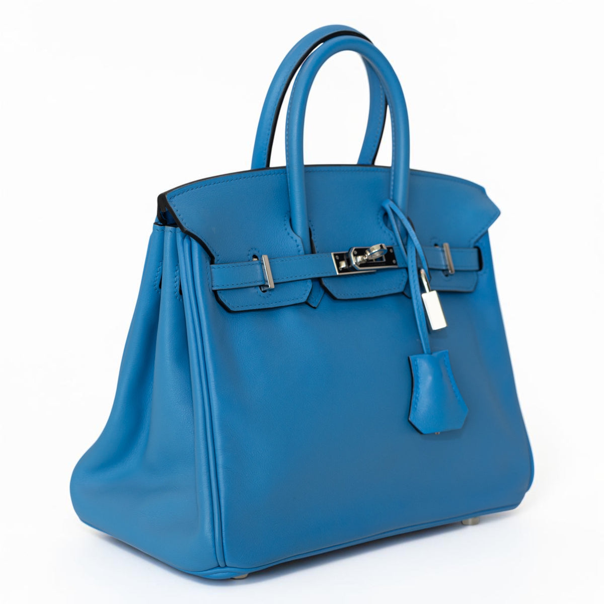 Hermès Birkin 25 Retourne Bleu Frida Swift Palladium Hardware