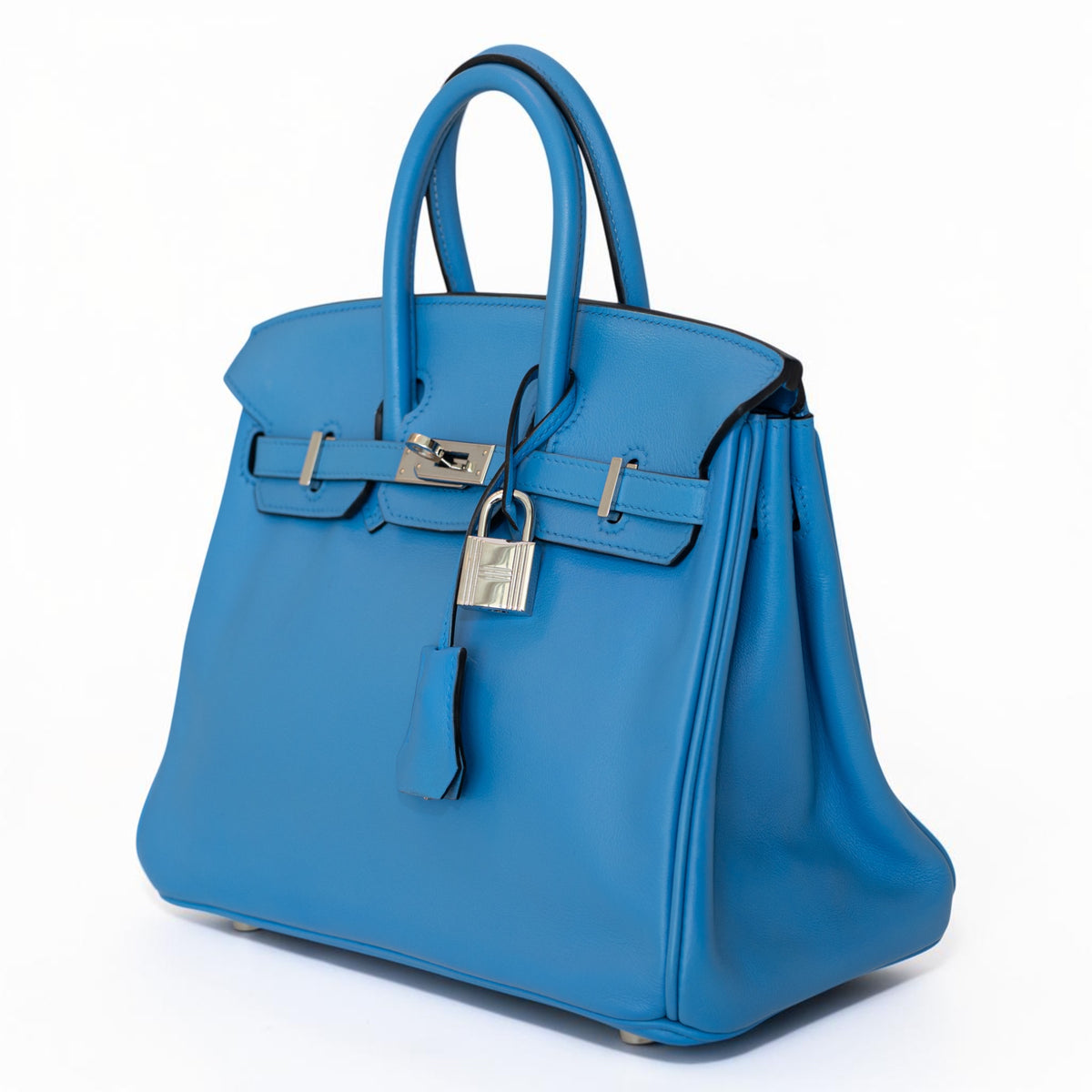 Hermès Birkin 25 Retourne Bleu Frida Swift Palladium Hardware