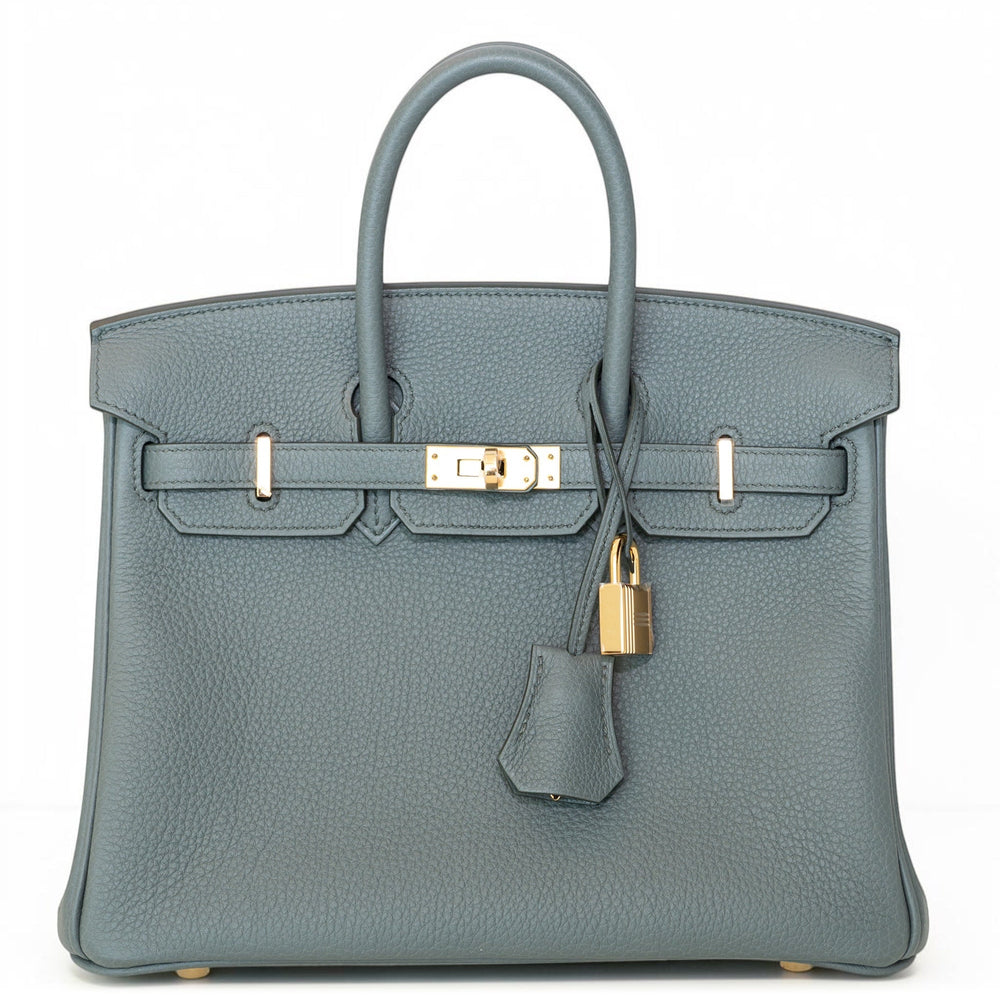 Hermès Birkin 25 Retourne Vert Amande Togo Gold Hardware, front view