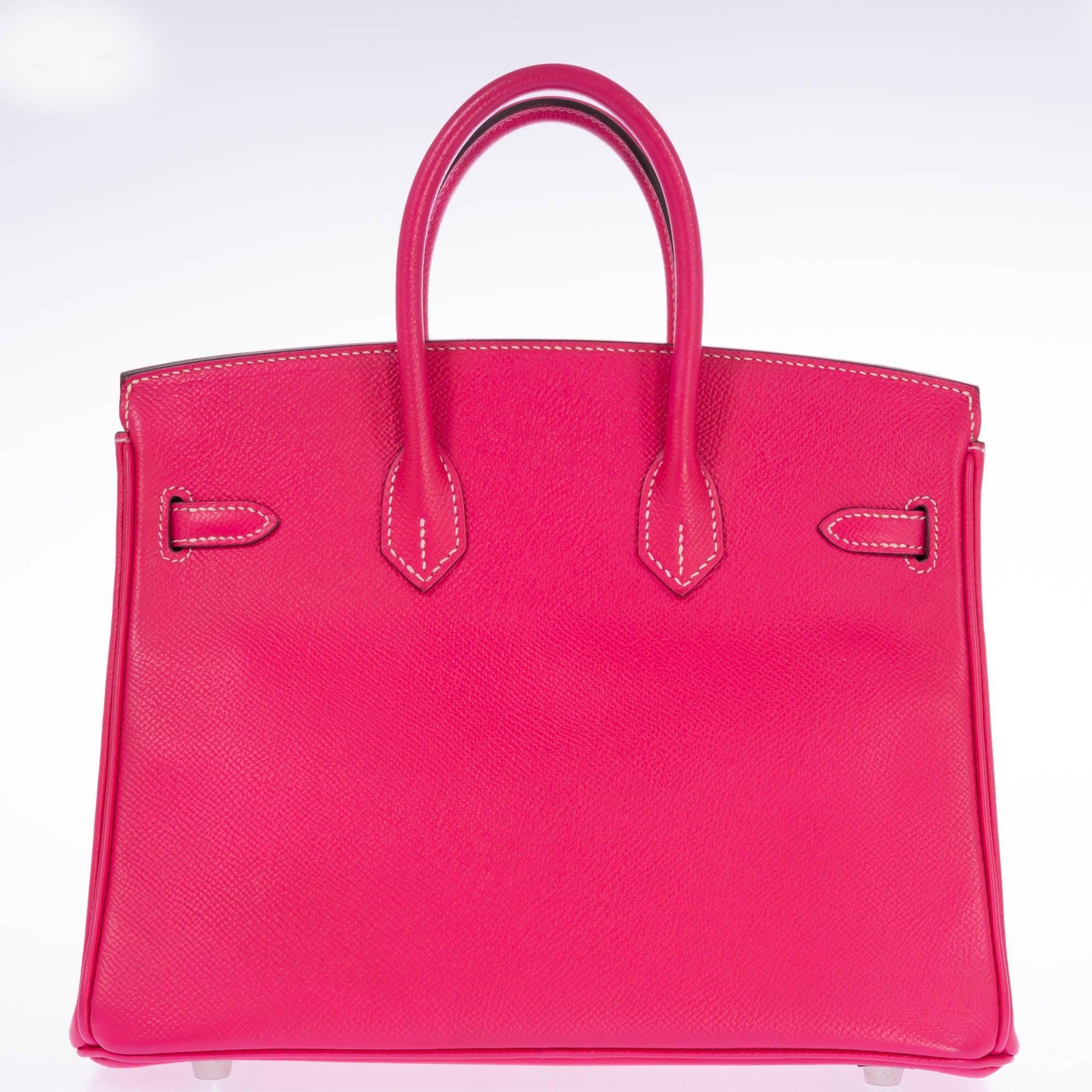 Hermès Birkin 25 Rose Tyrien Epsom Palladium Hardware